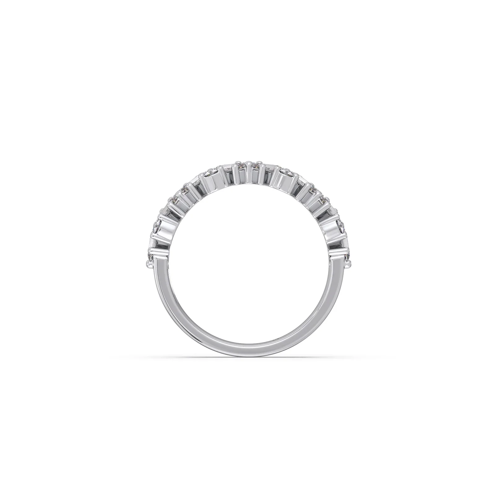 0.59Ct Baguette & Round Diamond Half Eternity Band - Image 3
