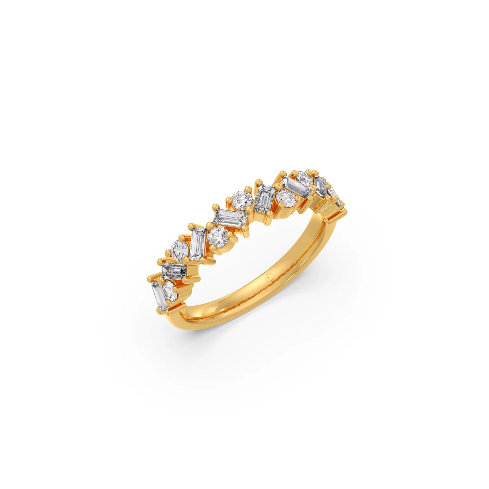 0.59Ct Baguette & Round Diamond Half Eternity Band - Image 5