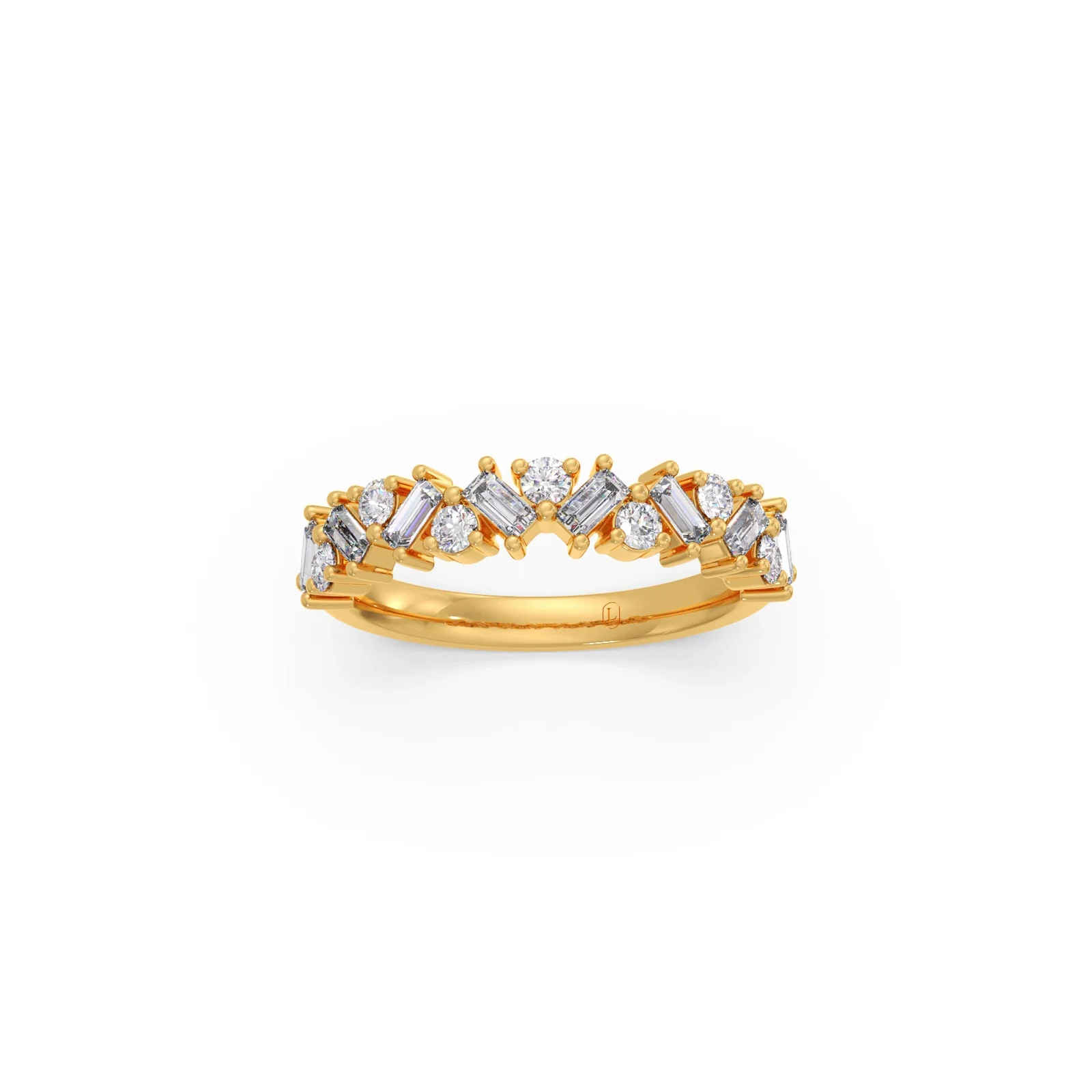 0.59Ct Baguette & Round Diamond Half Eternity Band - Image 6