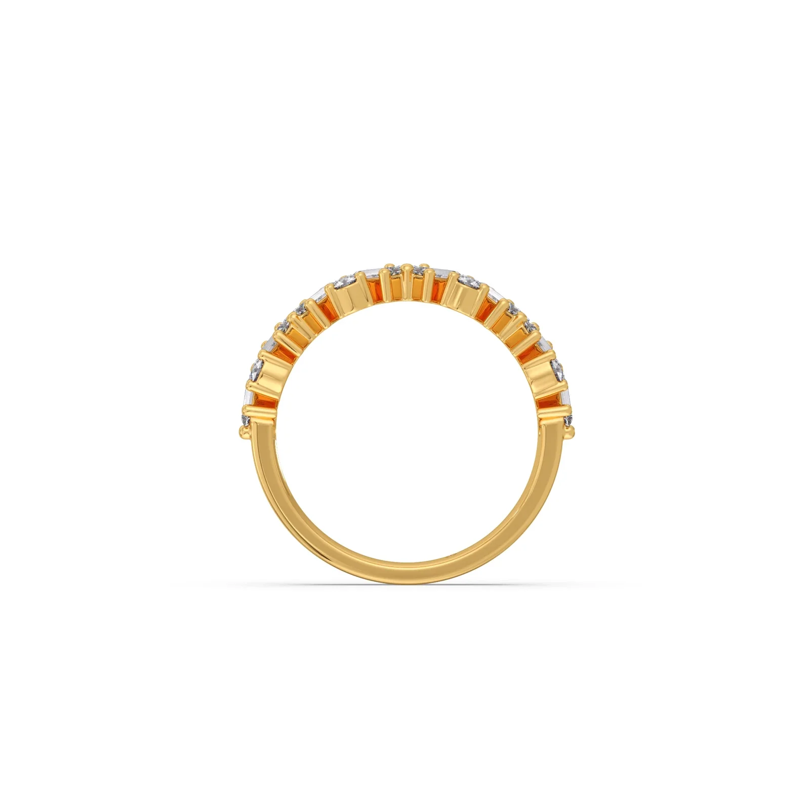 0.59Ct Baguette & Round Diamond Half Eternity Band - Image 7