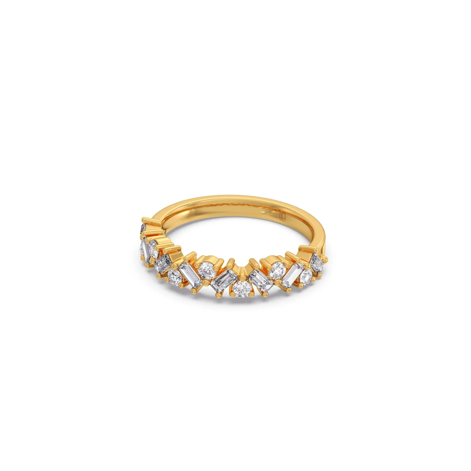 0.59Ct Baguette & Round Diamond Half Eternity Band - Image 8