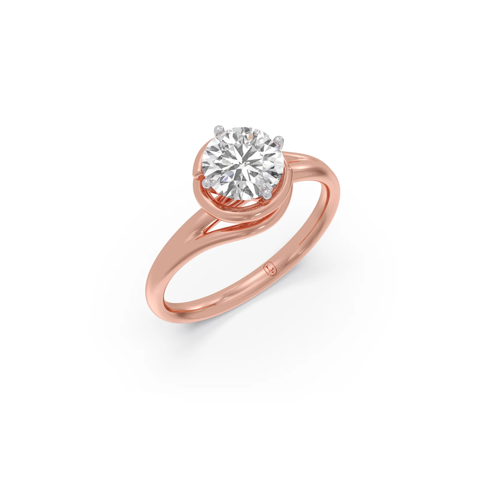1.30 ct Solitaire Round Cut Spiral Setting Ring - Image 10