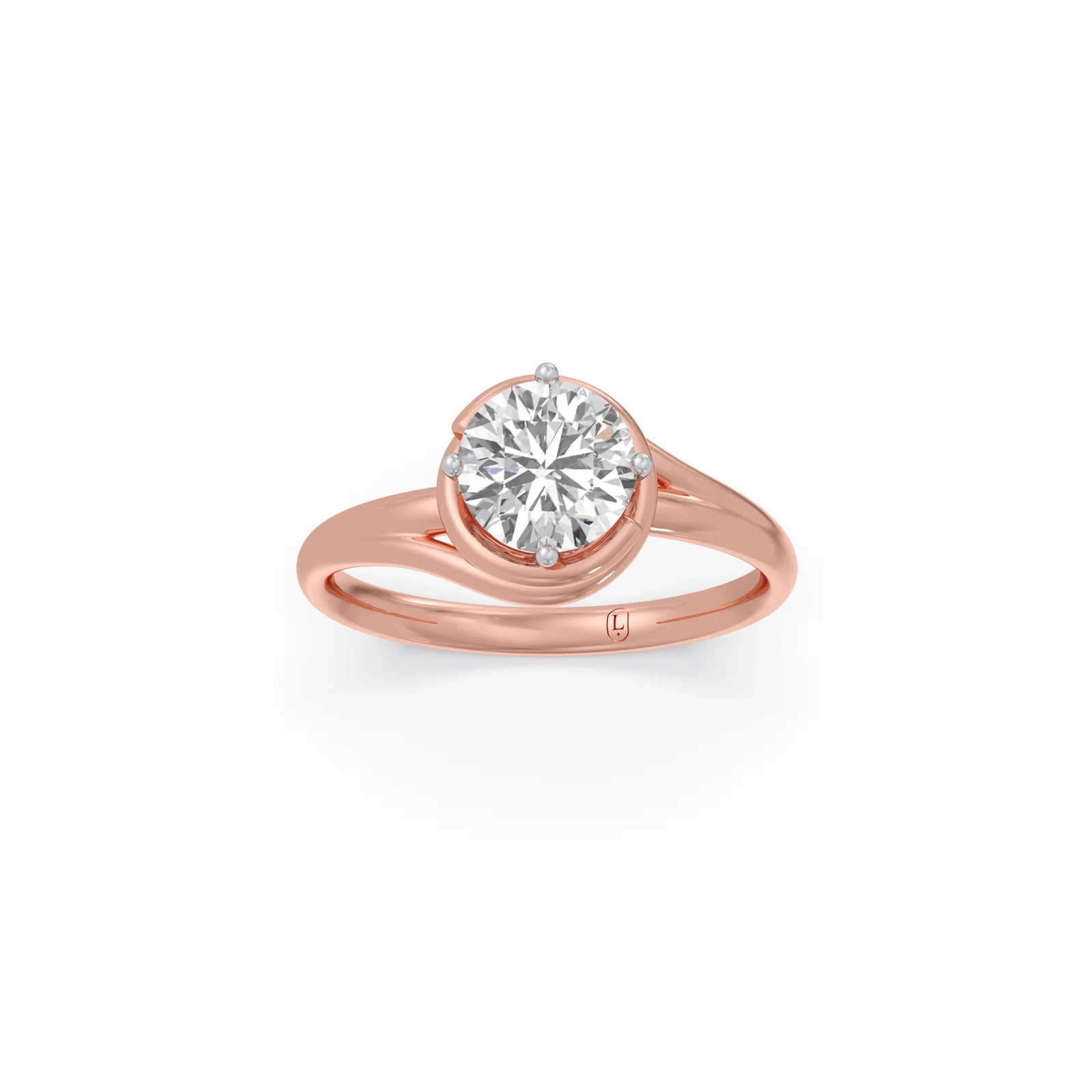 1.30 ct Solitaire Round Cut Spiral Setting Ring - Image 11