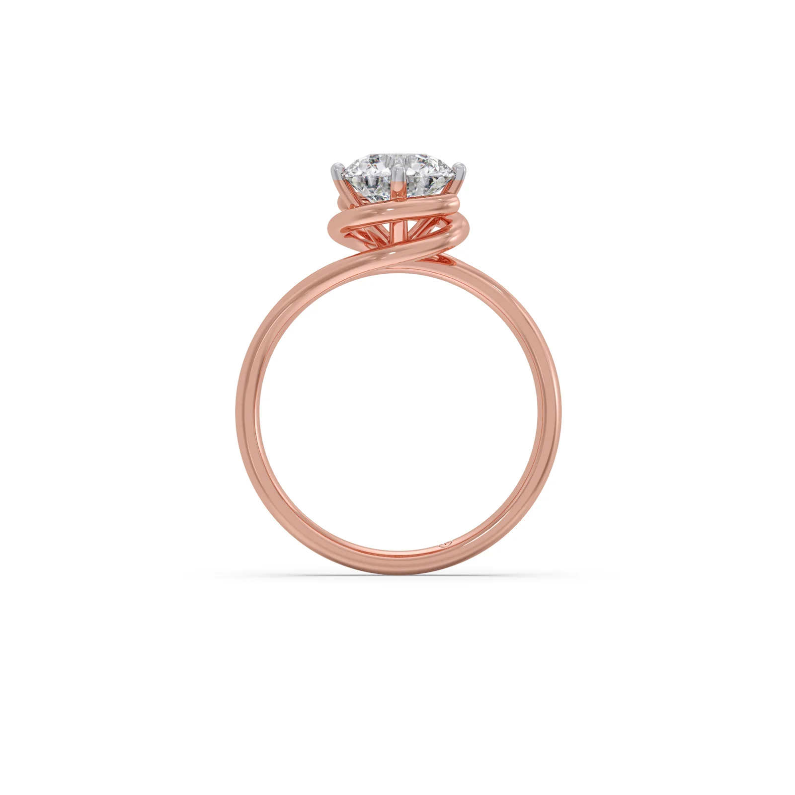 1.30 ct Solitaire Round Cut Spiral Setting Ring - Image 12