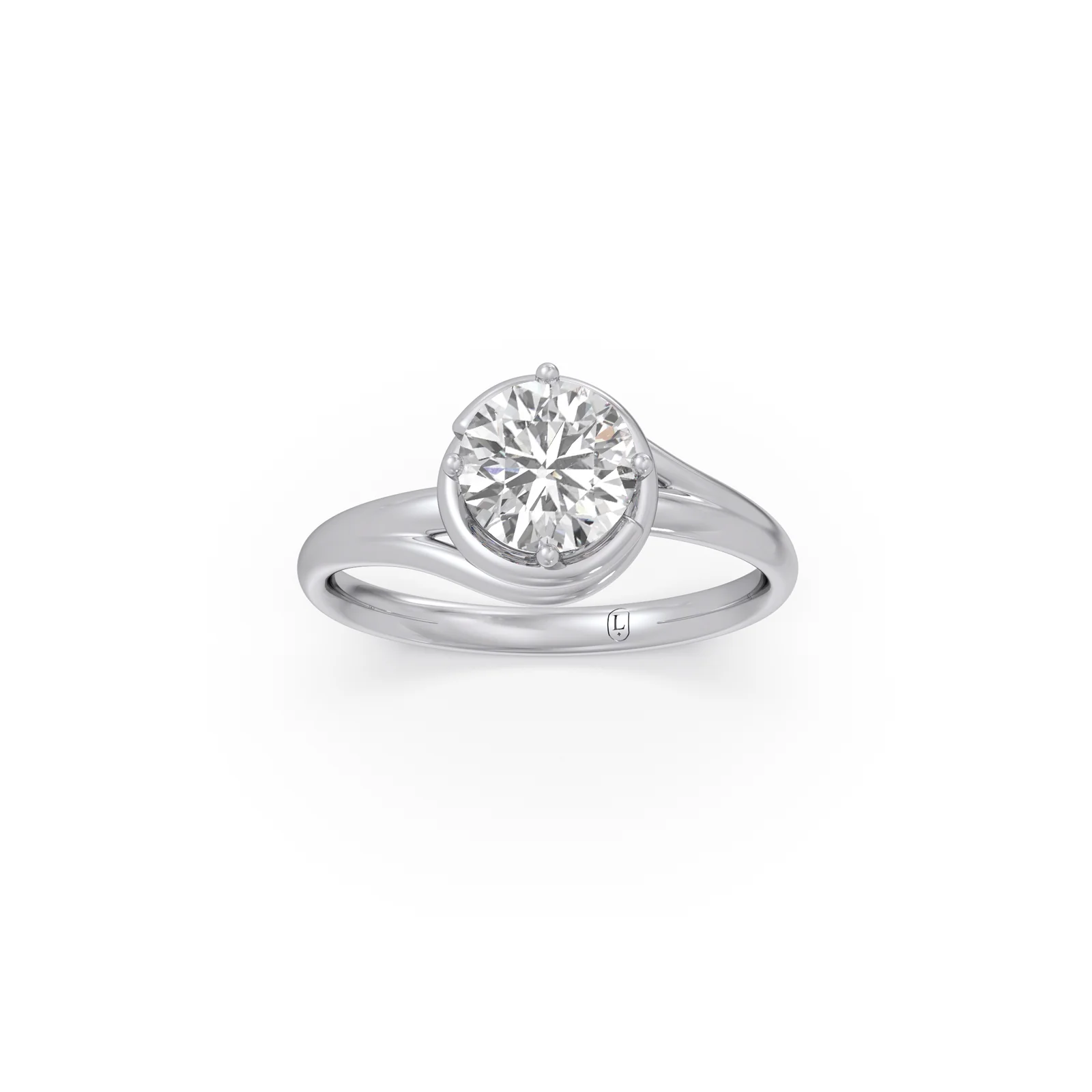 1.30 ct Solitaire Round Cut Spiral Setting Ring - Image 3
