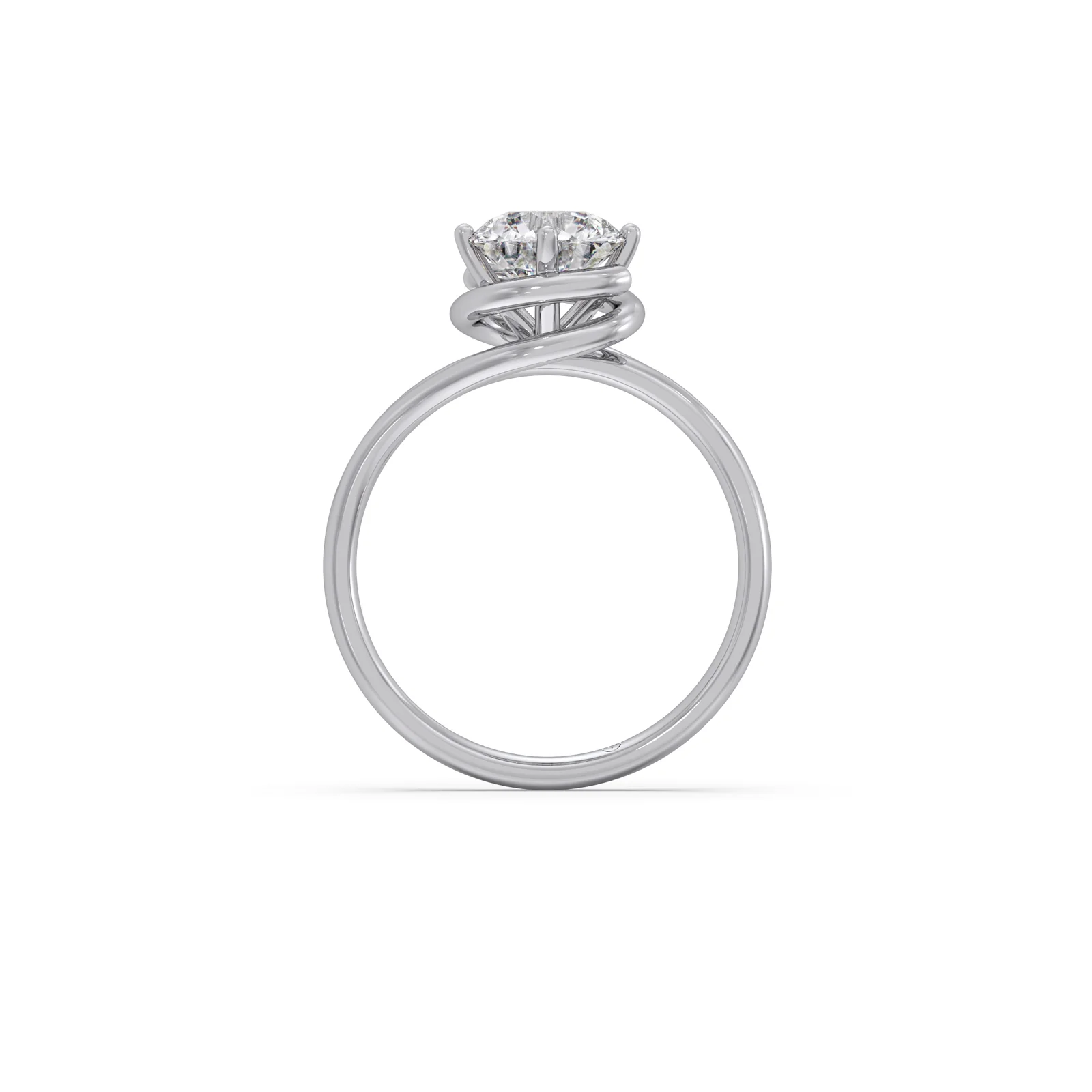 1.30 ct Solitaire Round Cut Spiral Setting Ring - Image 4