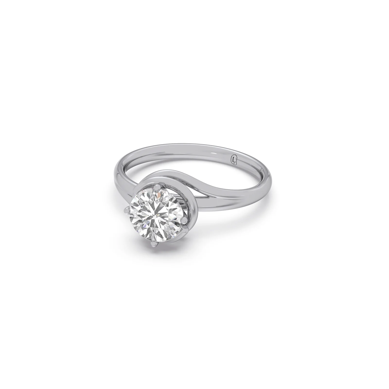 1.30 ct Solitaire Round Cut Spiral Setting Ring - Image 5