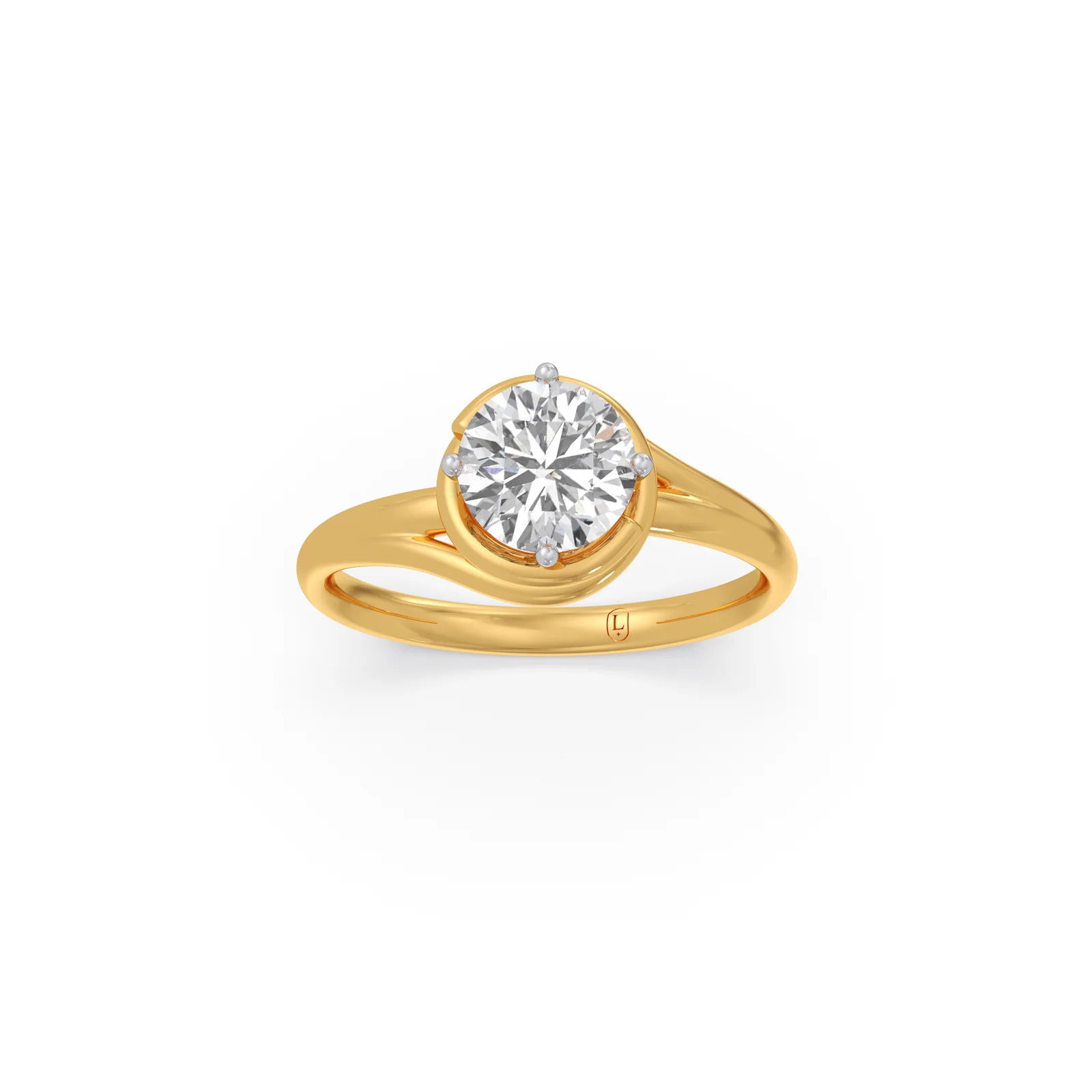 1.30 ct Solitaire Round Cut Spiral Setting Ring - Image 7