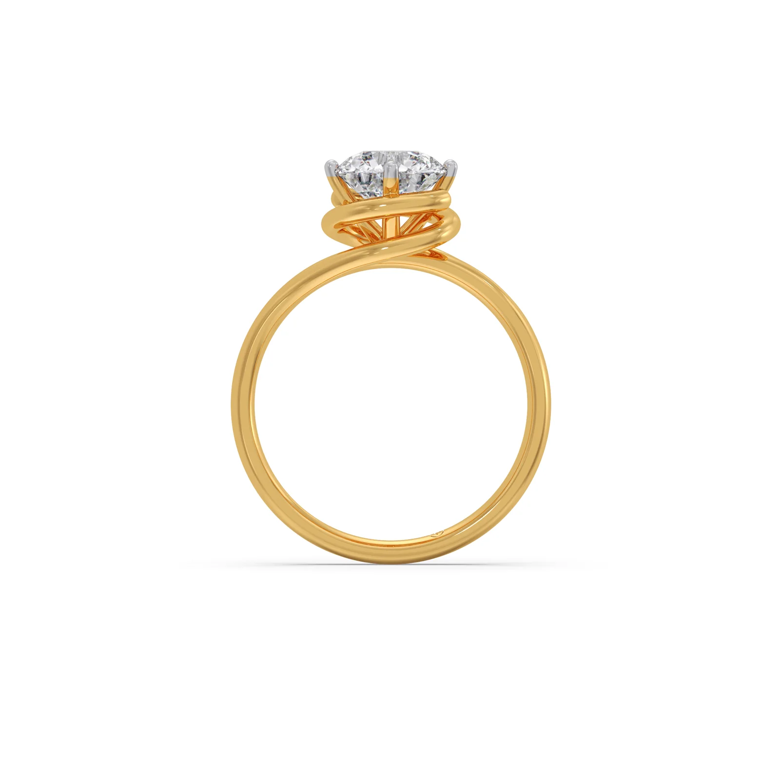 1.30 ct Solitaire Round Cut Spiral Setting Ring - Image 8