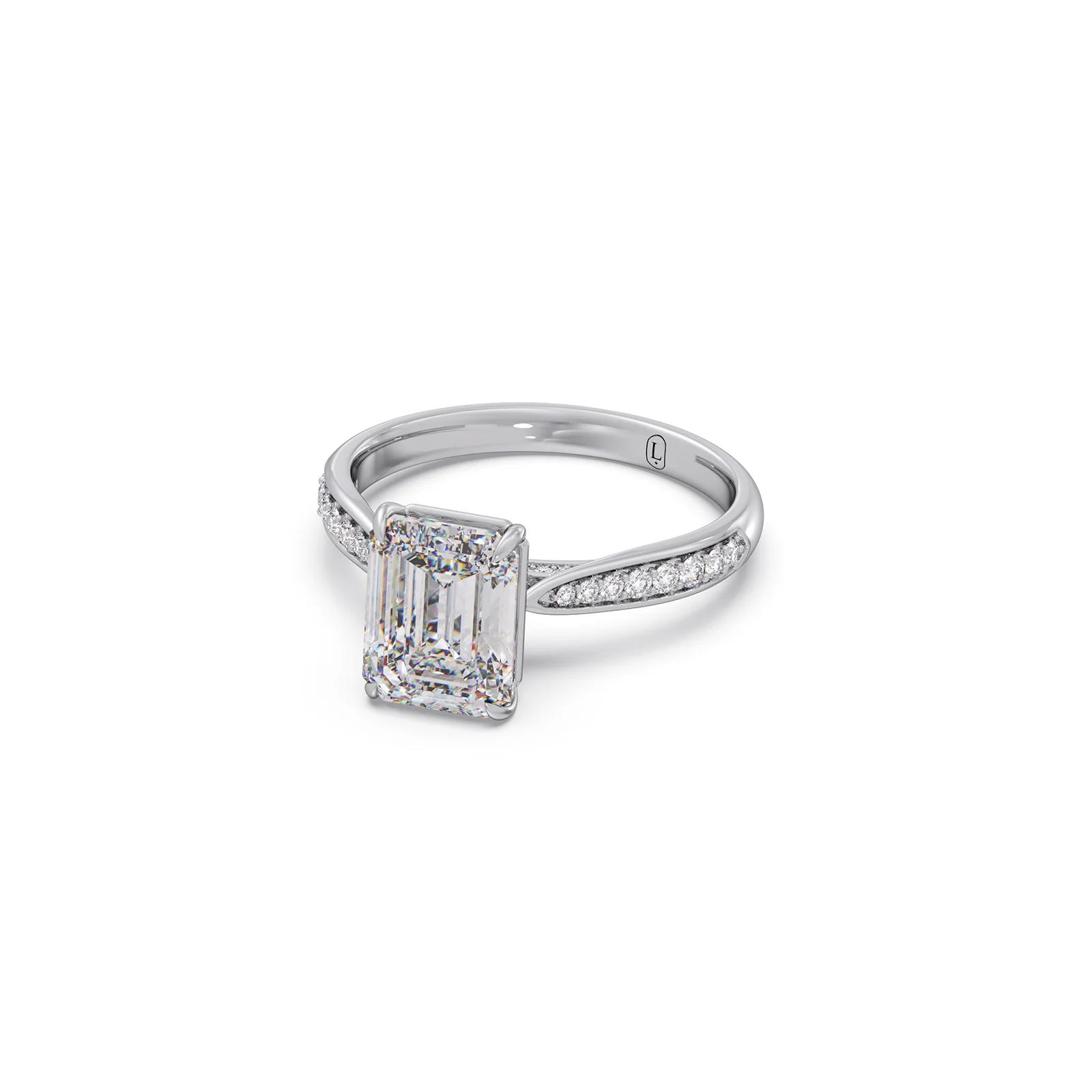 1.70 Cts Emerald Cut Diamond Engagement Ring - Image 4