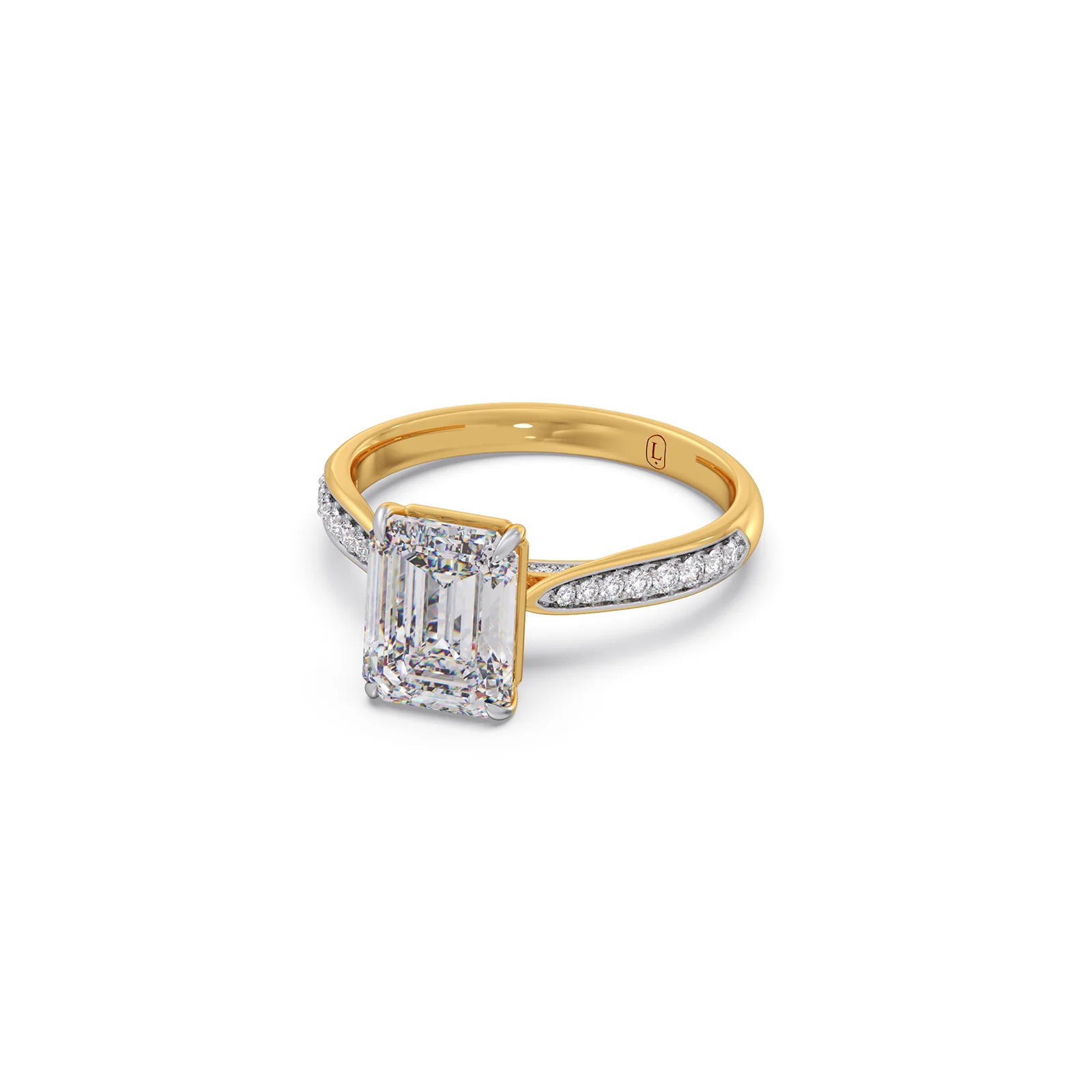 1.70 Cts Emerald Cut Diamond Engagement Ring - Image 7