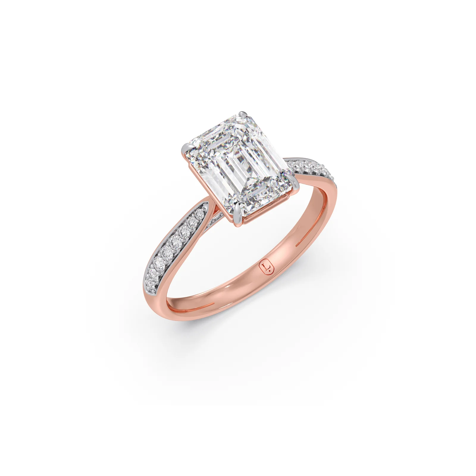 1.70 Cts Emerald Cut Diamond Engagement Ring - Image 9