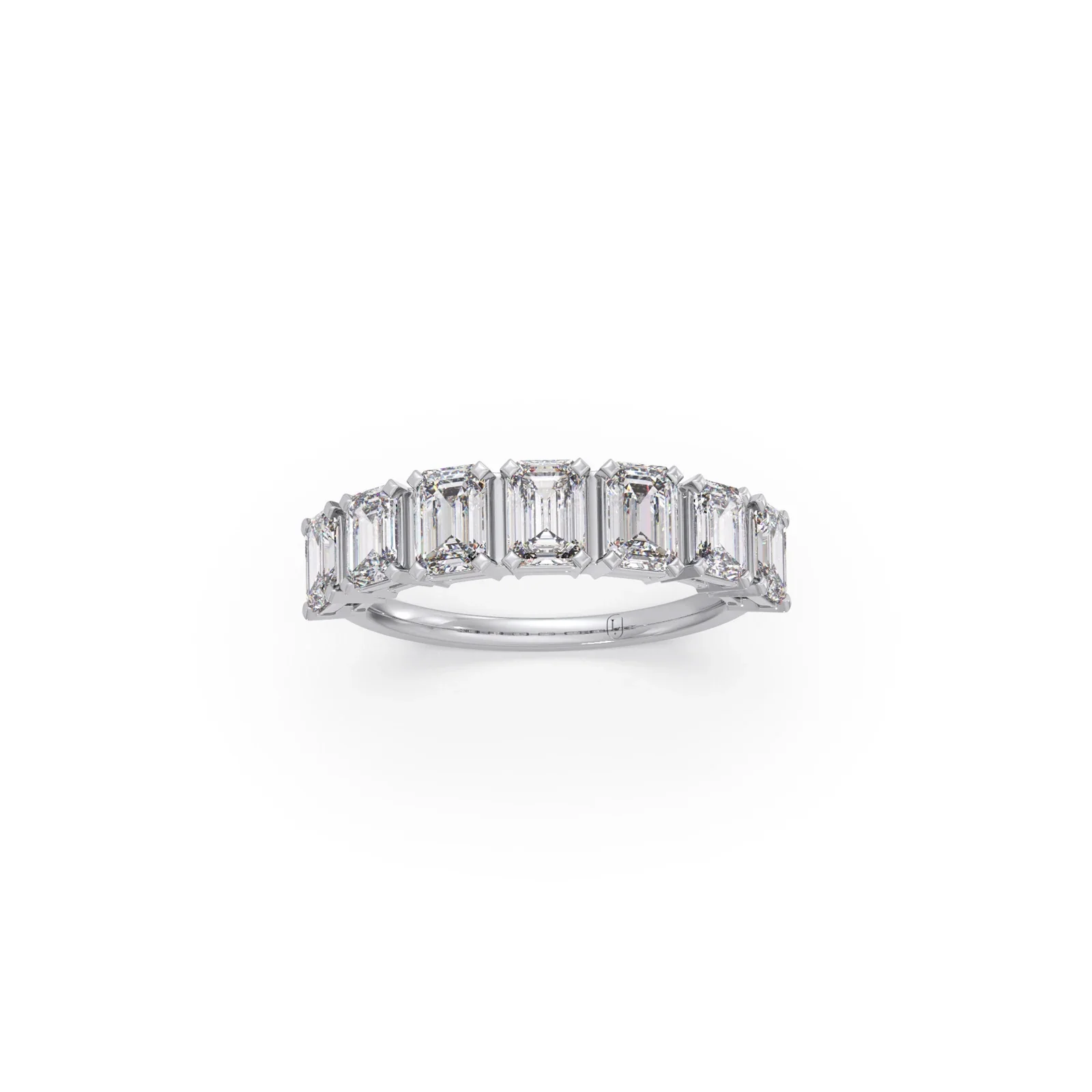 1.71ct Half Eternity Emerald Diamond Band - Image 10