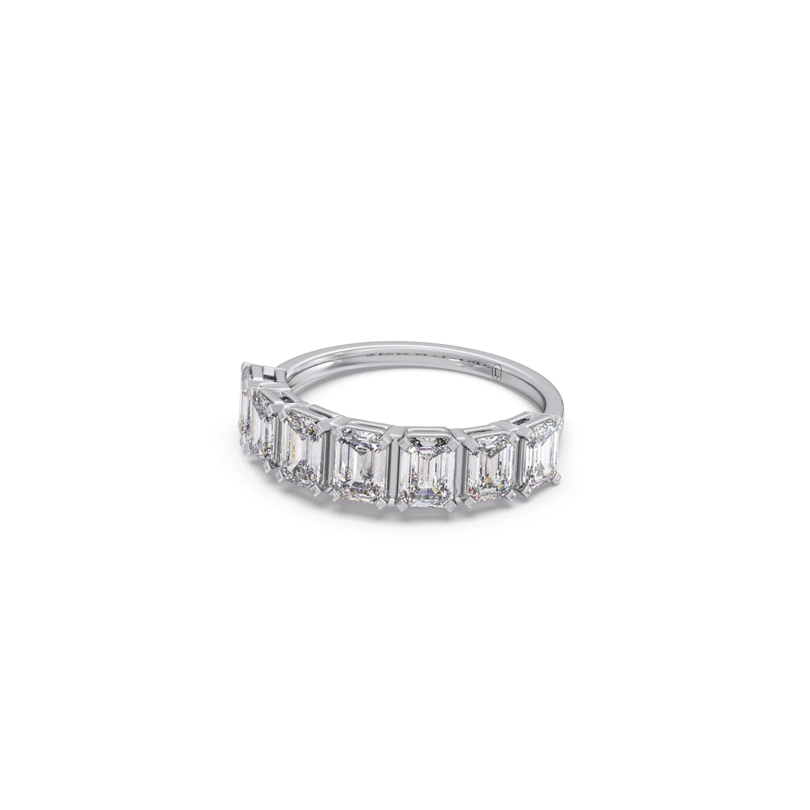 1.71ct Half Eternity Emerald Diamond Band - Image 12