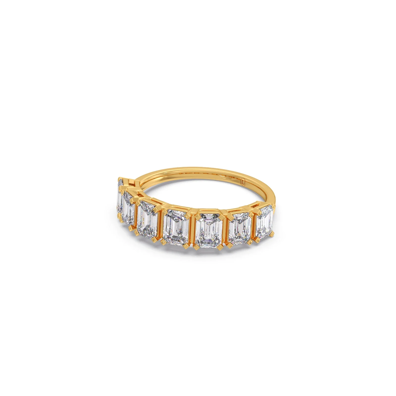 1.71ct Half Eternity Emerald Diamond Band - Image 4
