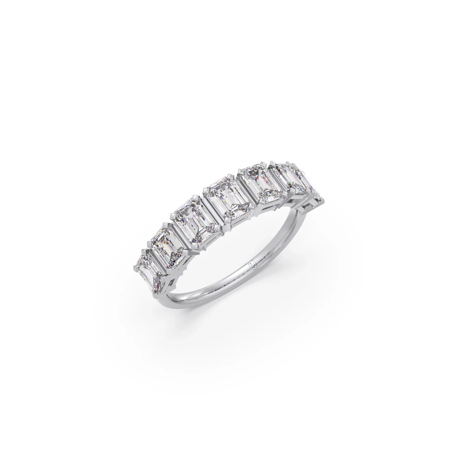 1.71ct Half Eternity Emerald Diamond Band - Image 9