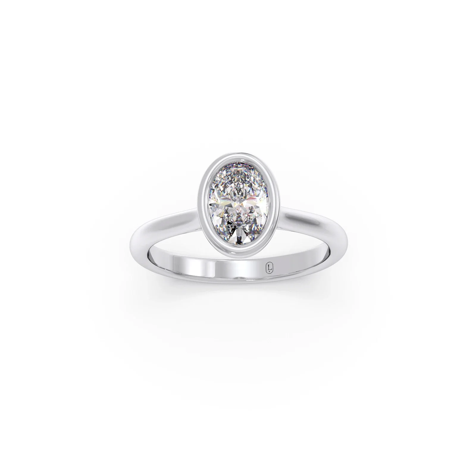 1 ct Bezel setting Oval Cut Solitaire Ring - Image 10