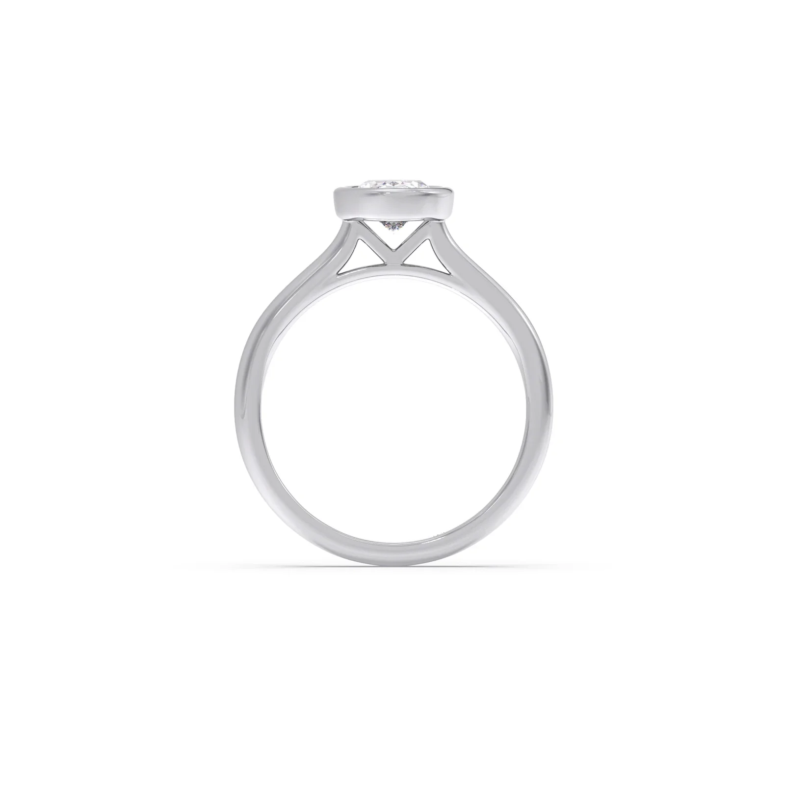 1 ct Bezel setting Oval Cut Solitaire Ring - Image 11