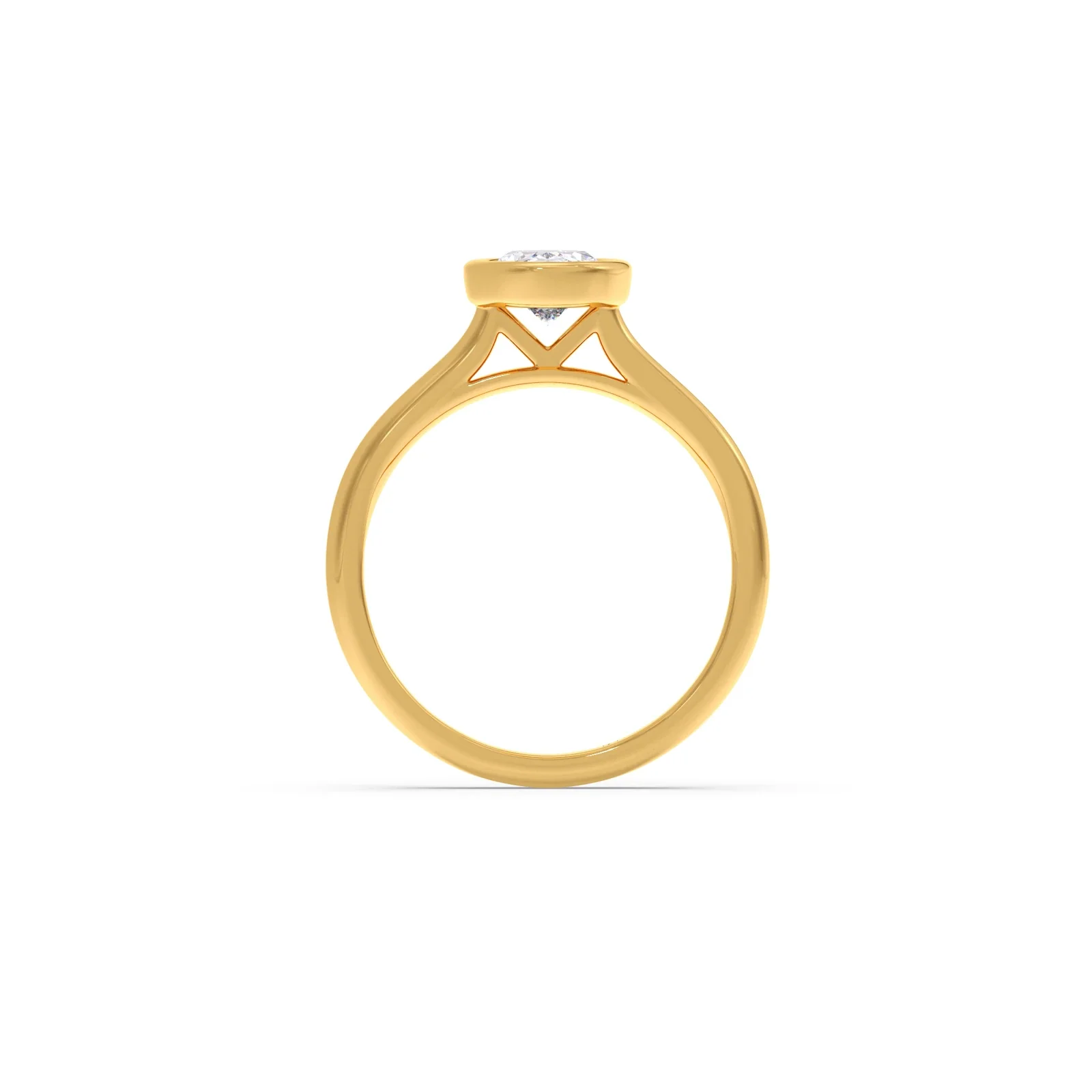 1 ct Bezel setting Oval Cut Solitaire Ring - Image 3