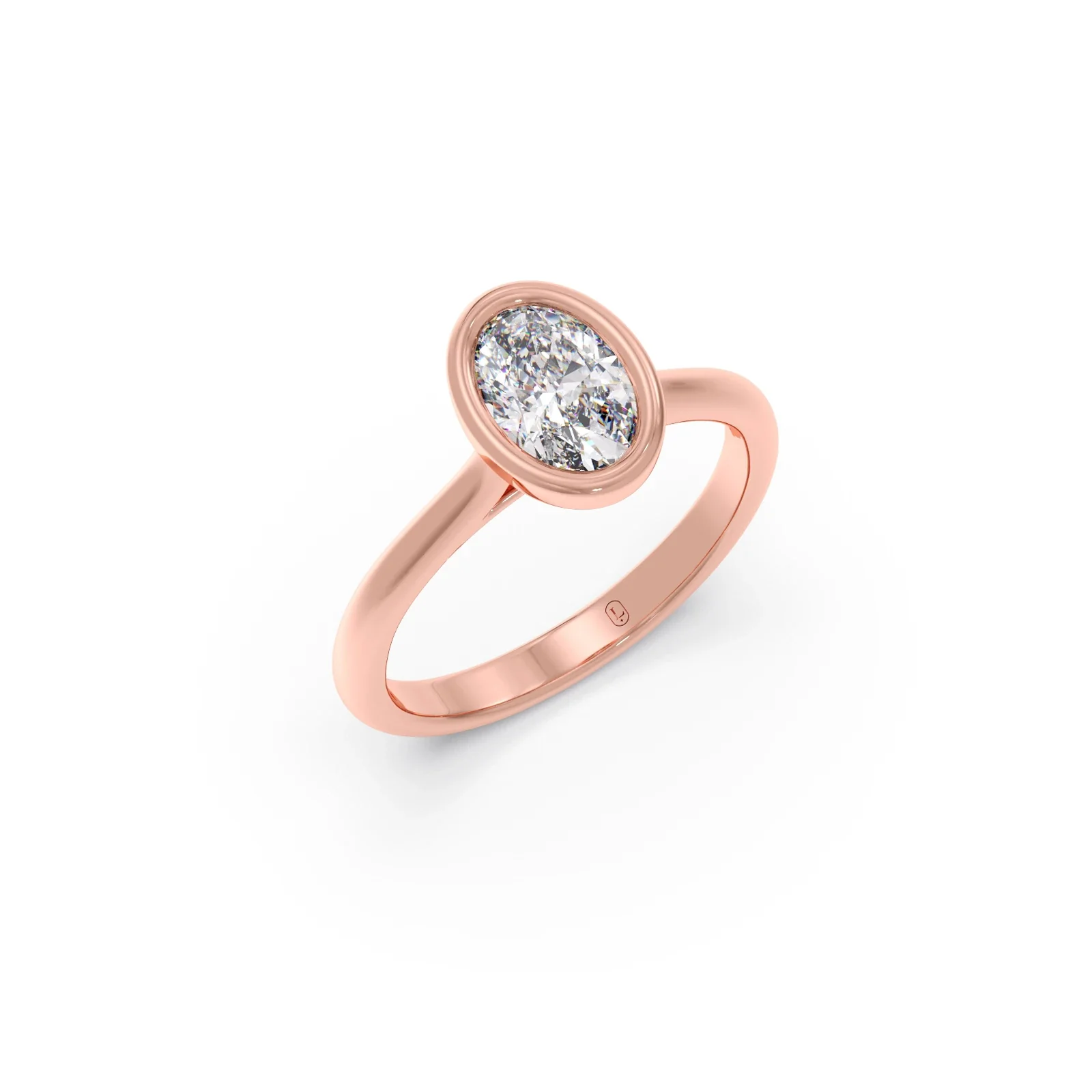 1 ct Bezel setting Oval Cut Solitaire Ring - Image 5