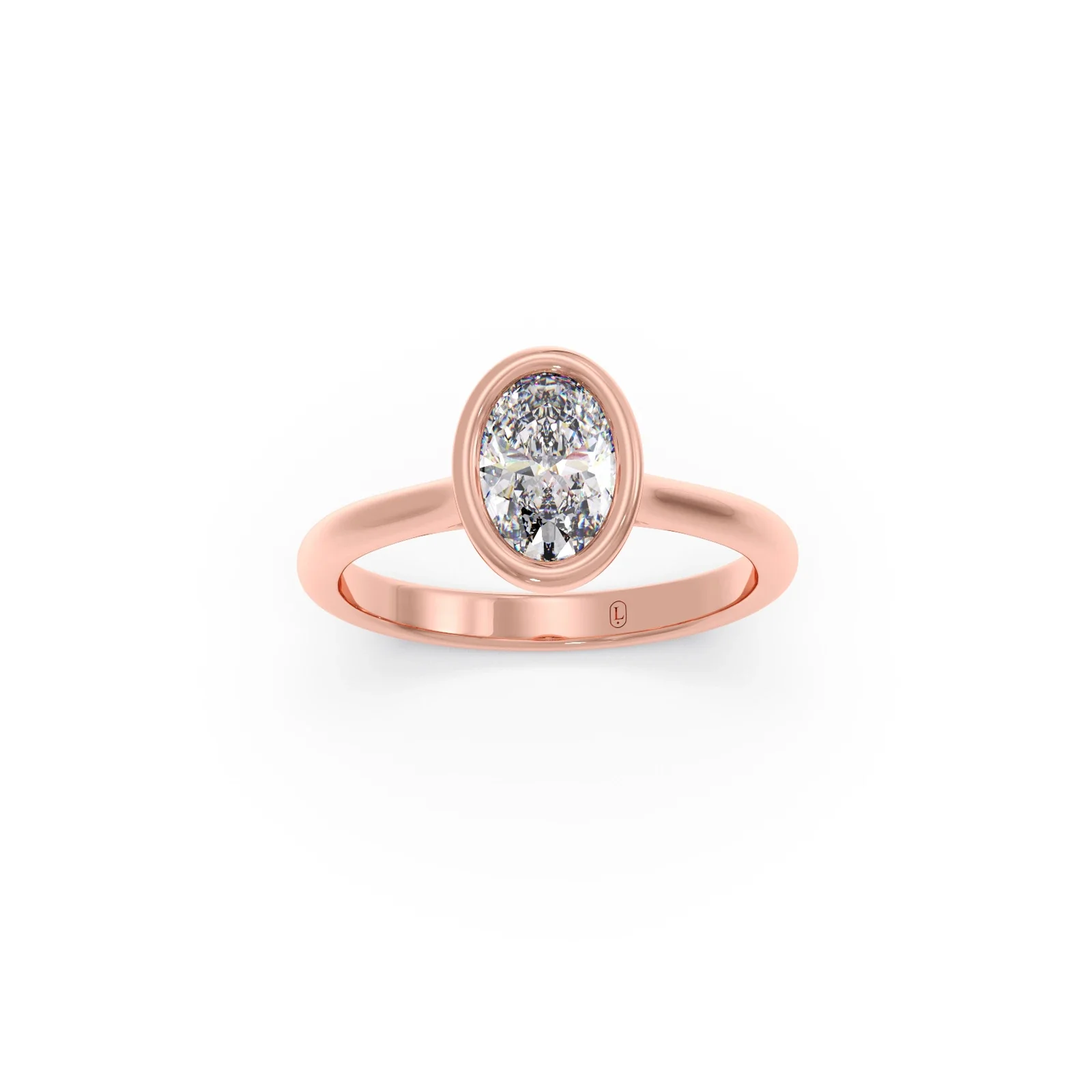 1 ct Bezel setting Oval Cut Solitaire Ring - Image 6