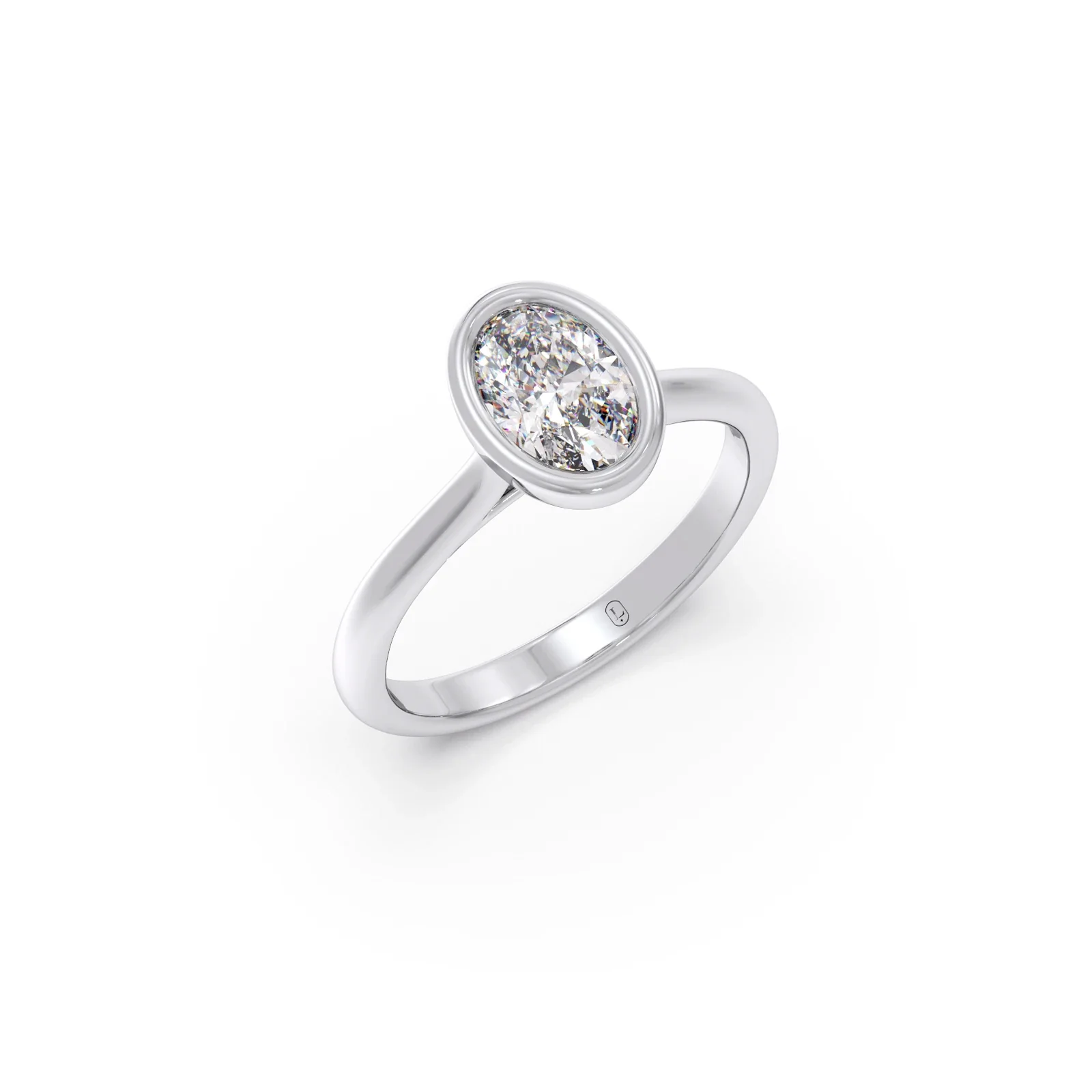 1 ct Bezel setting Oval Cut Solitaire Ring - Image 9