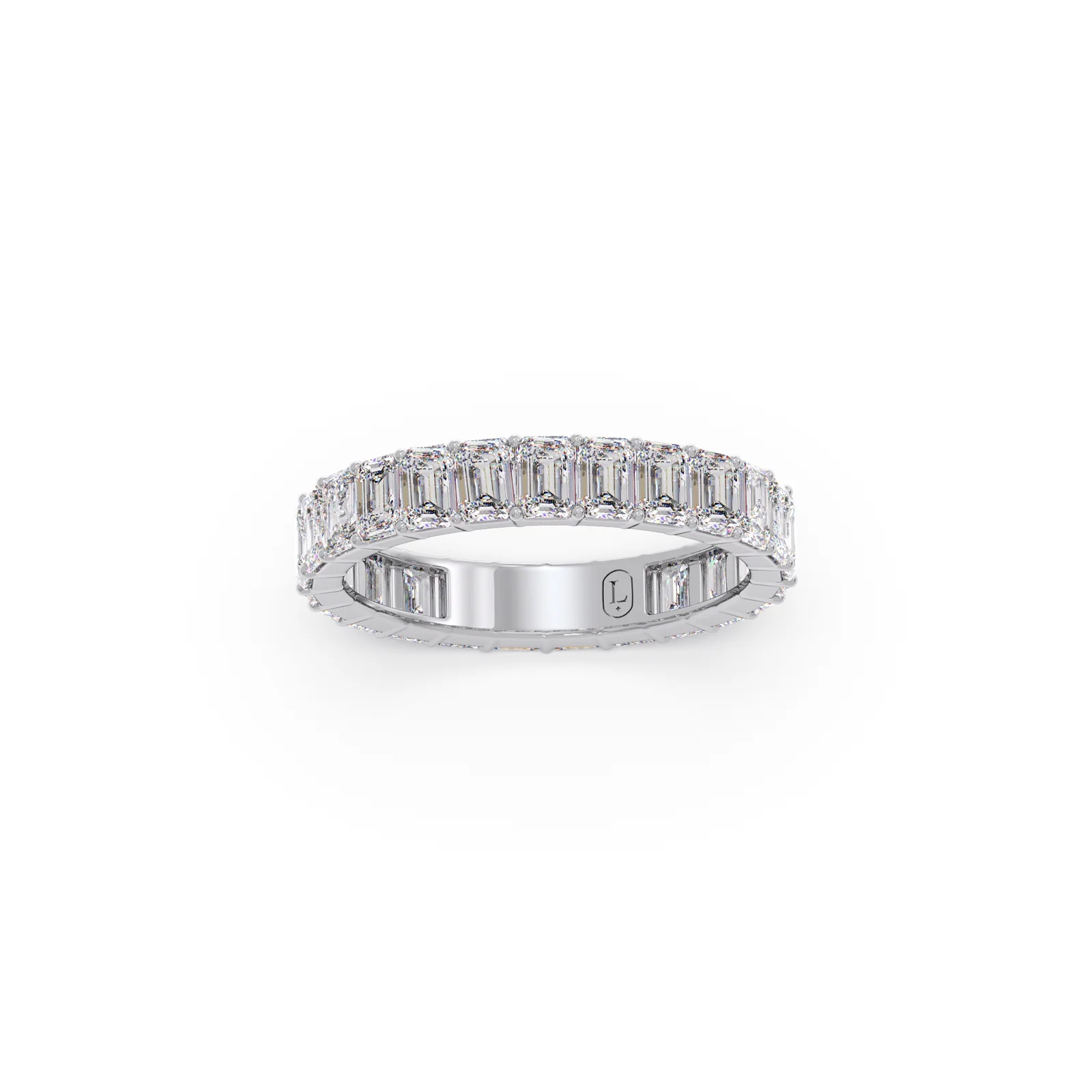 2.90ct Full Eternity Emerald Cut Diamond Ring - Image 10