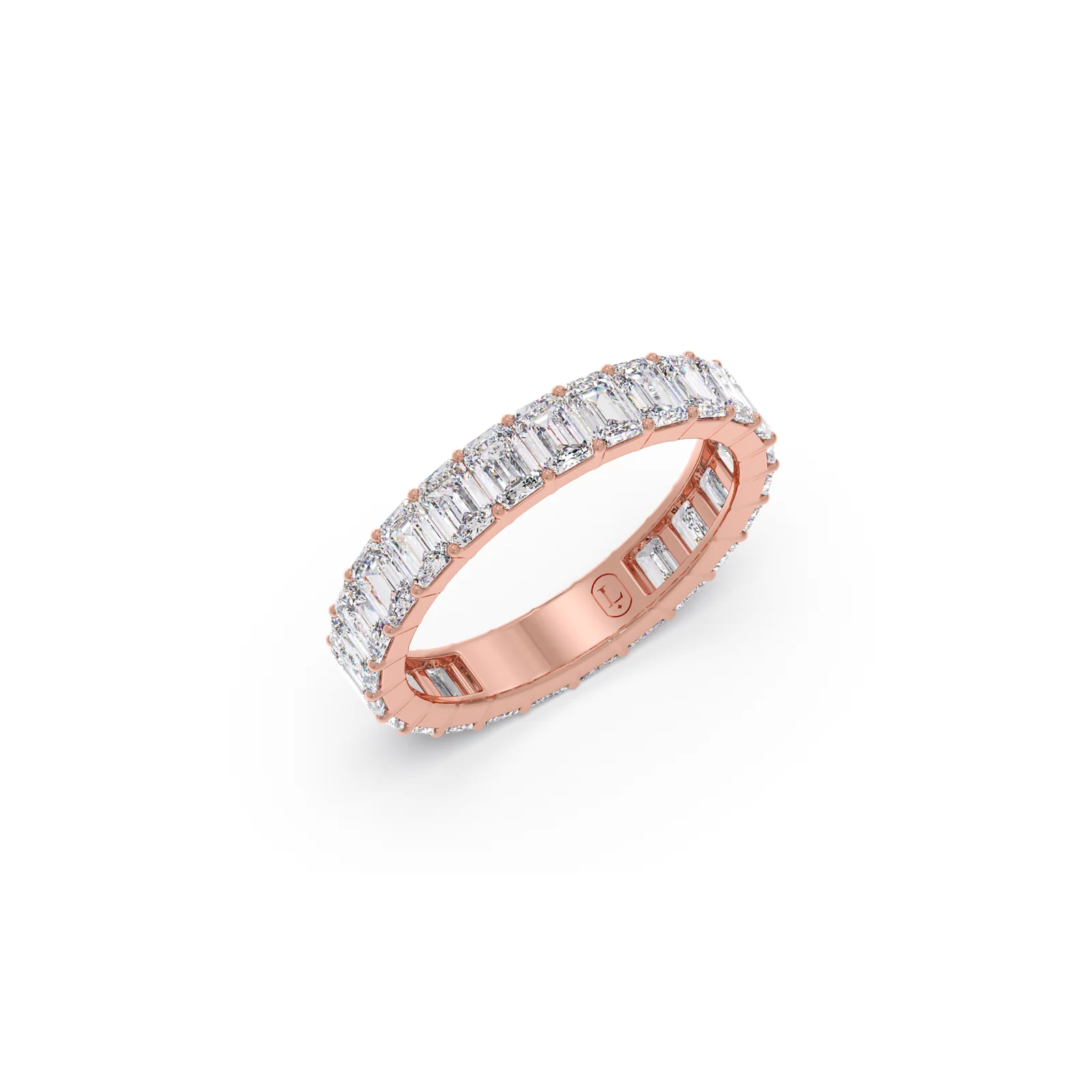 2.90ct Full Eternity Emerald Cut Diamond Ring - Image 5