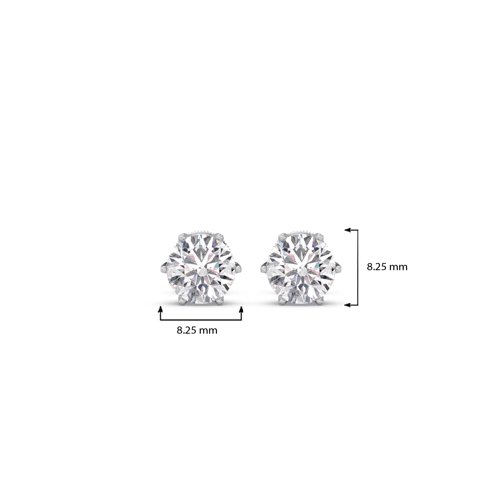 3.20cts Brilliant Round Six-Prong Solitaire Stud Earrings - Image 12