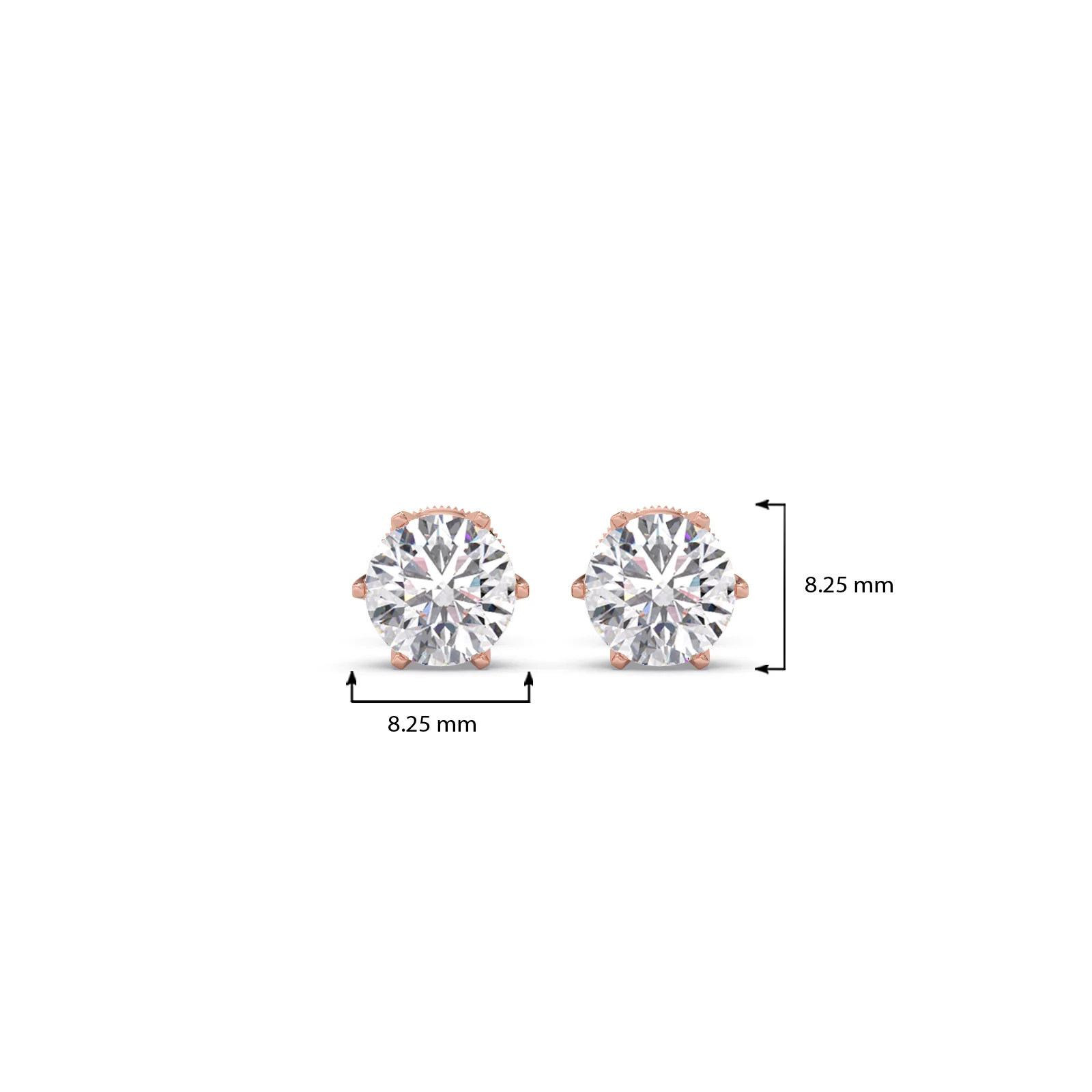 3.20cts Brilliant Round Six-Prong Solitaire Stud Earrings - Image 4