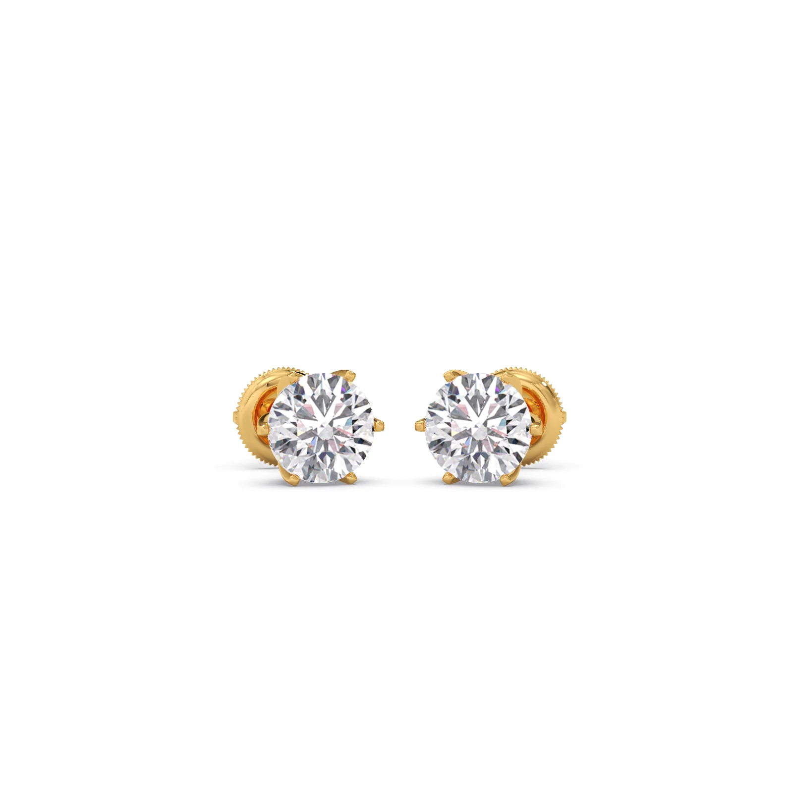 3.20cts Brilliant Round Six-Prong Solitaire Stud Earrings - Image 5