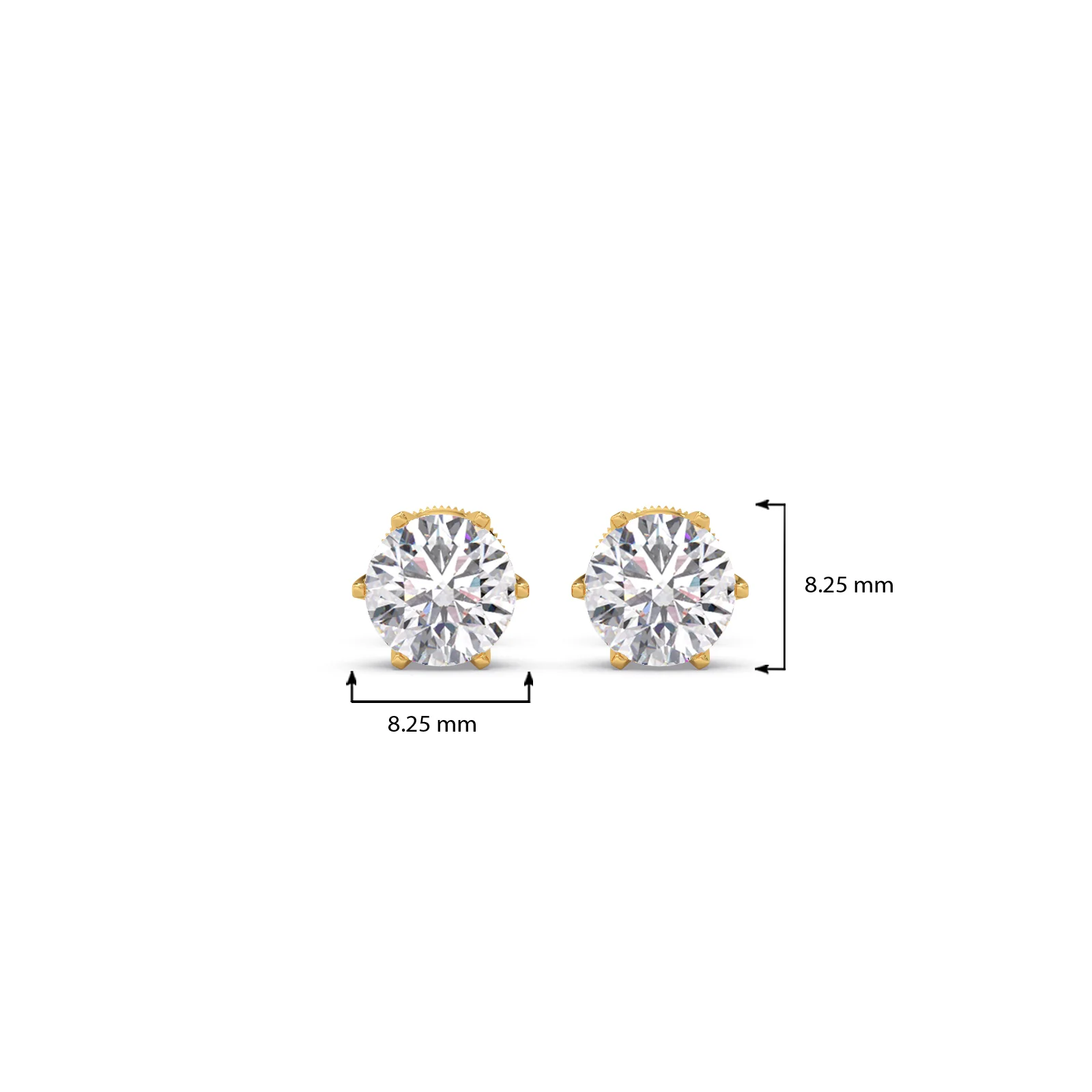 3.20cts Brilliant Round Six-Prong Solitaire Stud Earrings - Image 8
