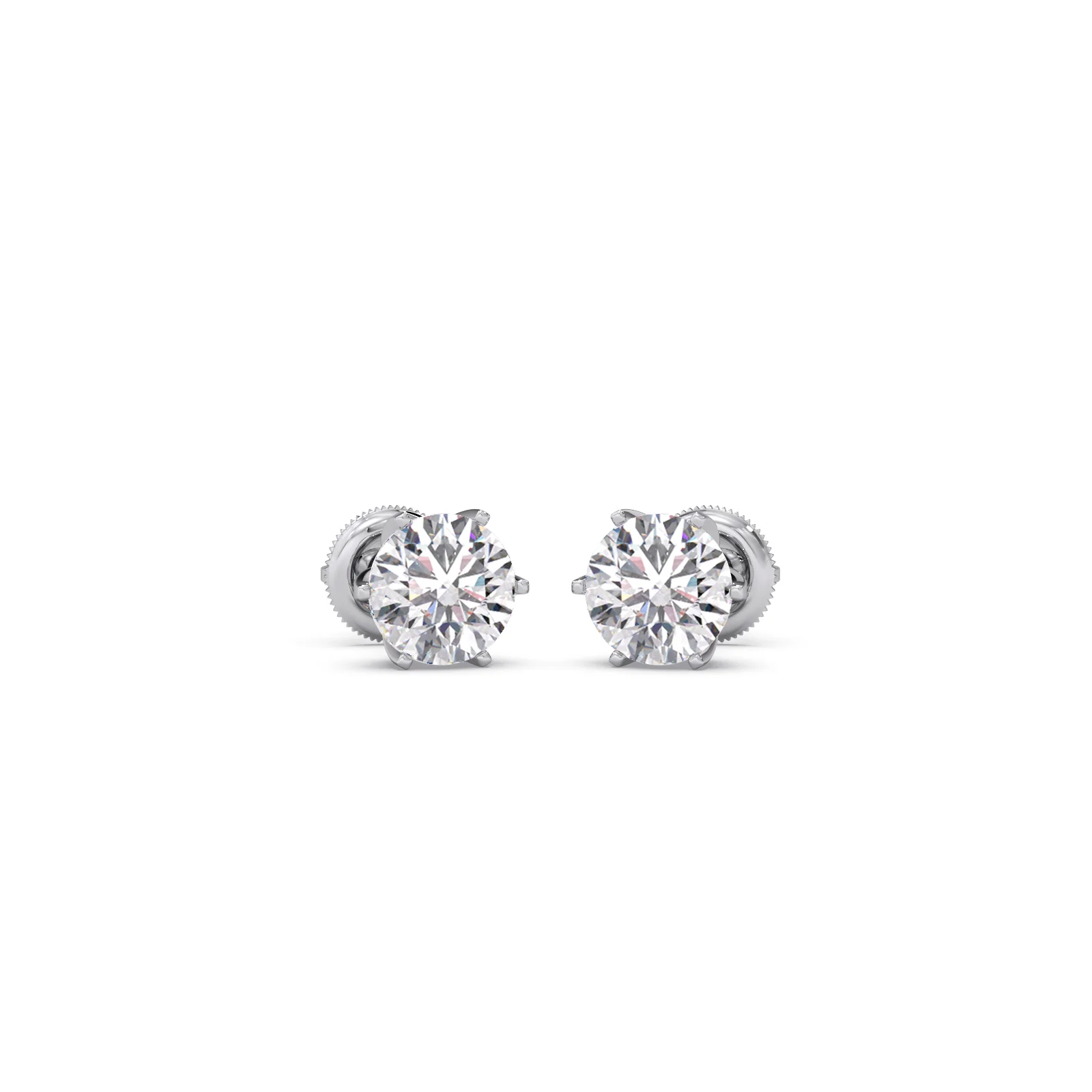 3.20cts Brilliant Round Six-Prong Solitaire Stud Earrings - Image 9