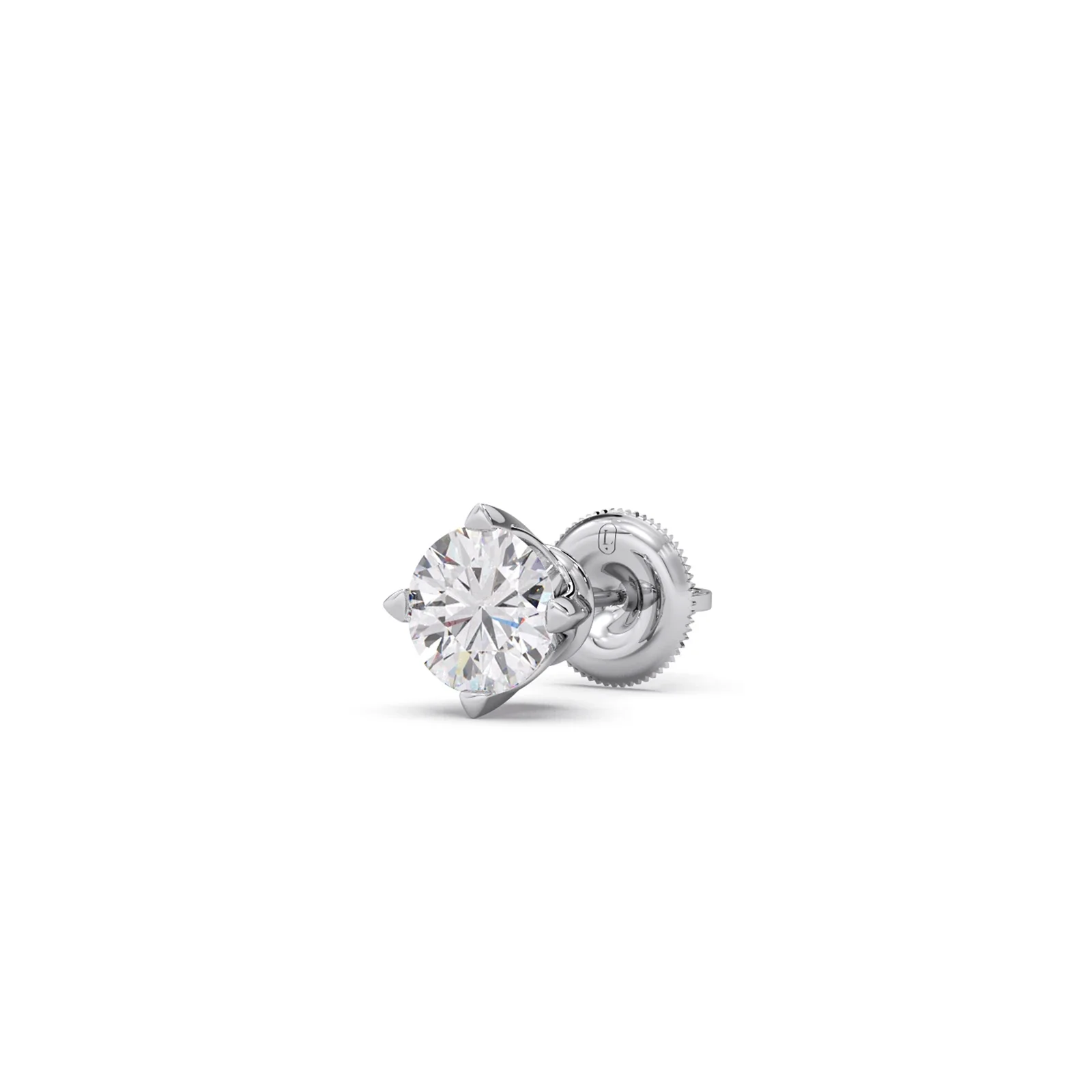 Classic 4-Prong Round Diamond Stud Earrings – 6.30mm - Image 10