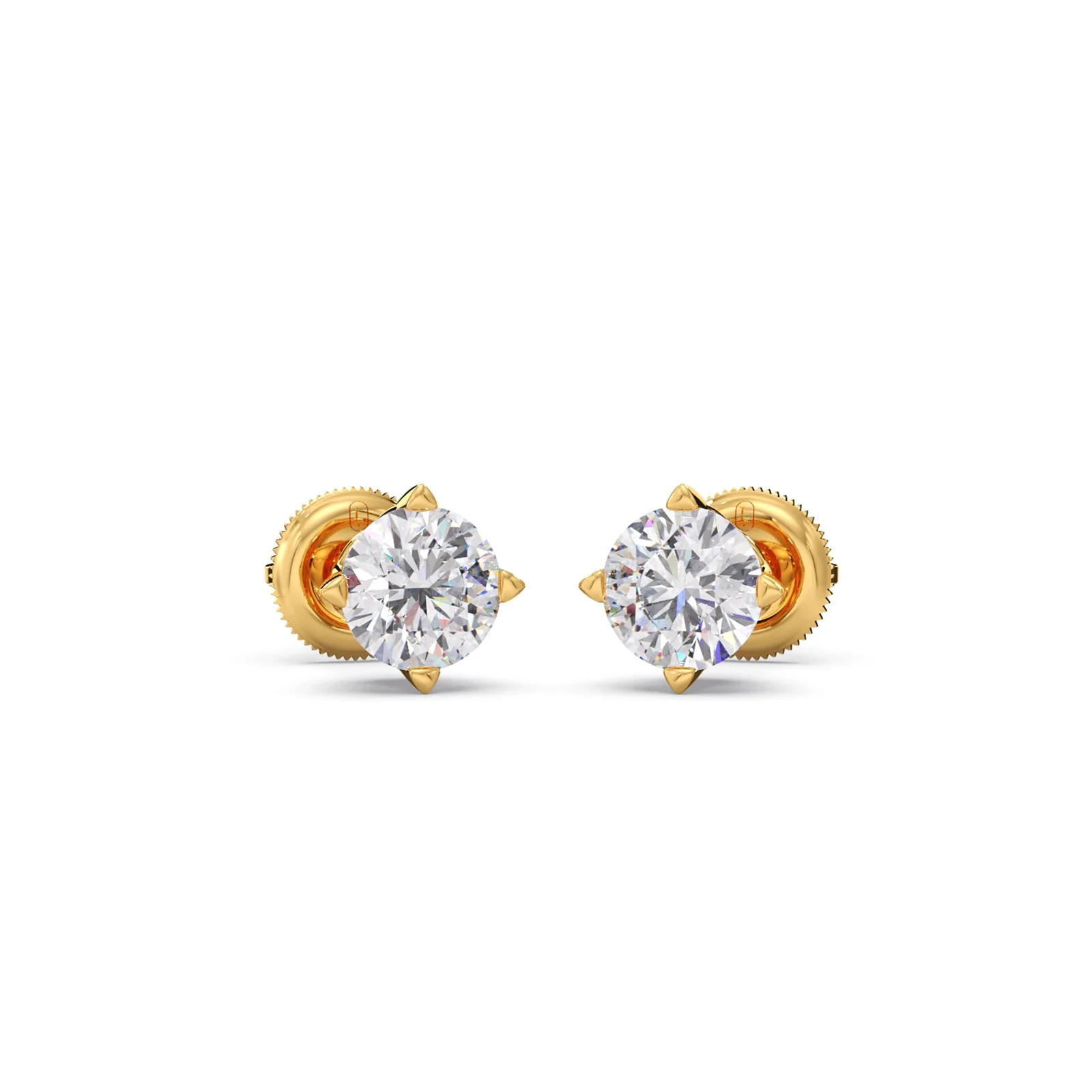 Classic 4-Prong Round Diamond Stud Earrings – 6.30mm - Image 5