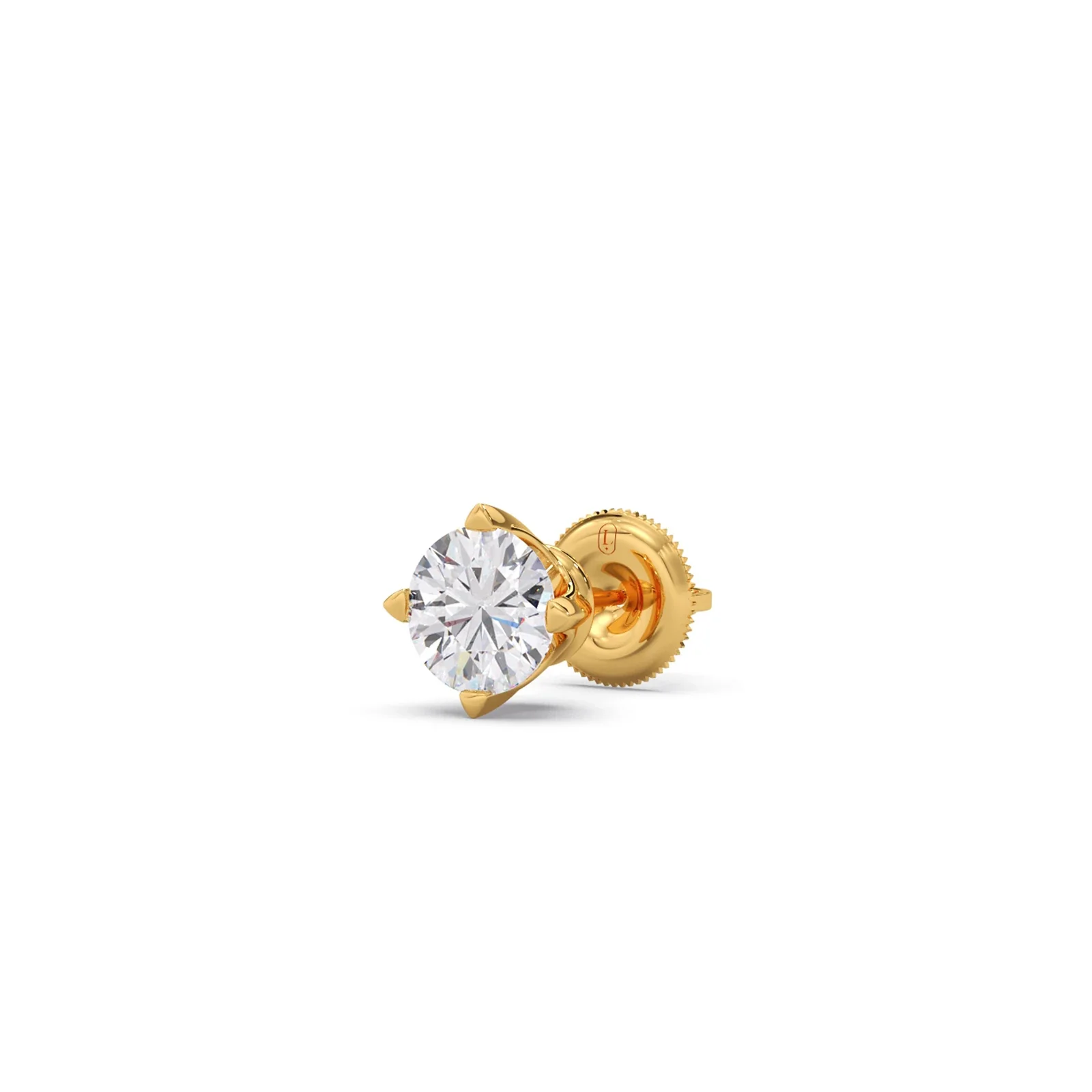 Classic 4-Prong Round Diamond Stud Earrings – 6.30mm - Image 6