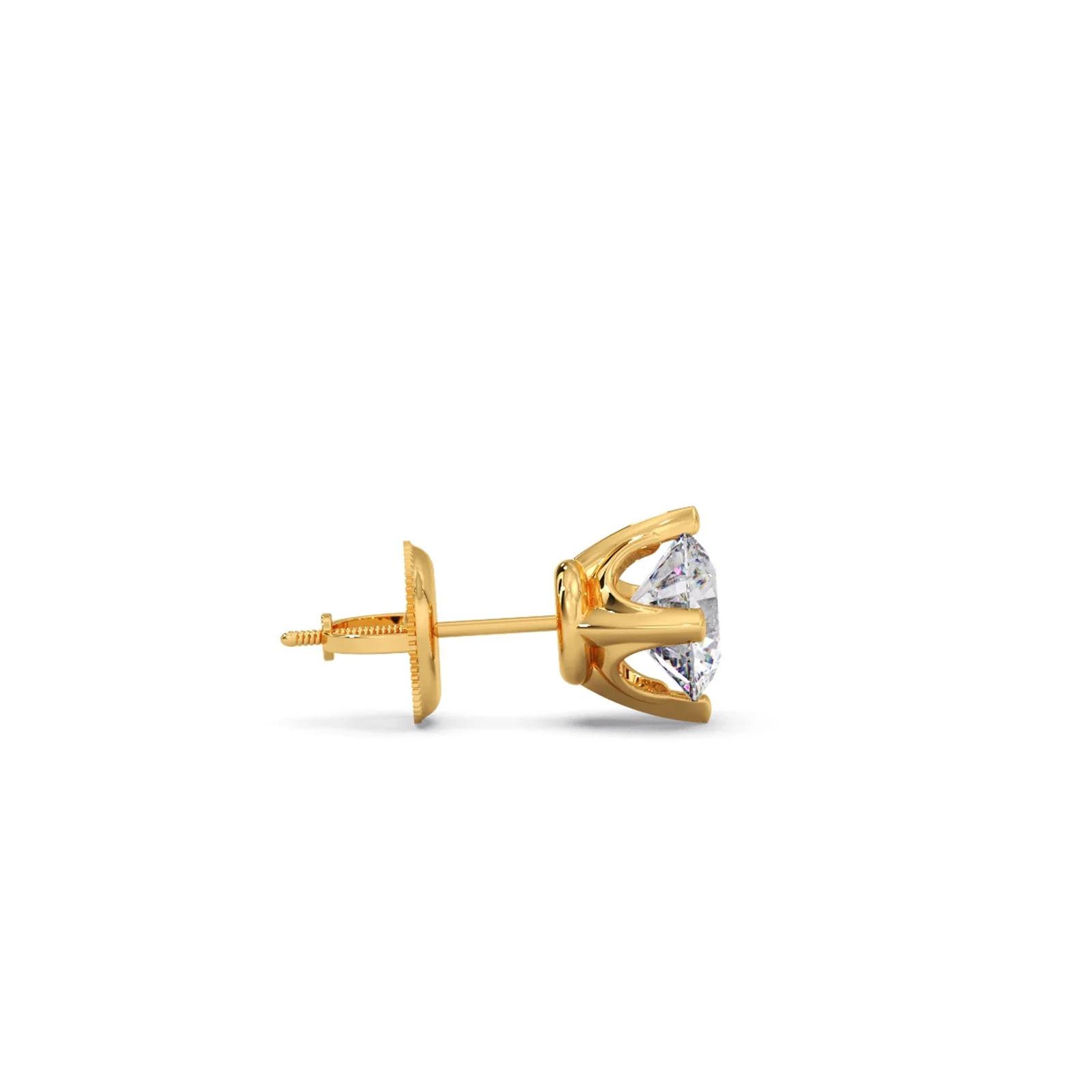 Classic 4-Prong Round Diamond Stud Earrings – 6.30mm - Image 7