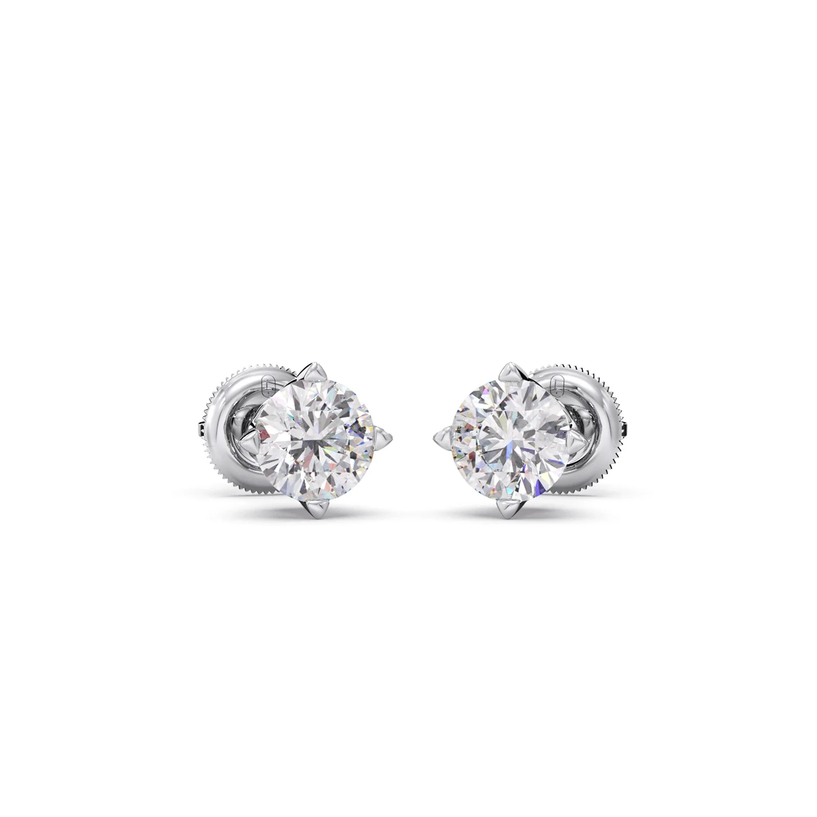 Classic 4-Prong Round Diamond Stud Earrings – 6.30mm - Image 9