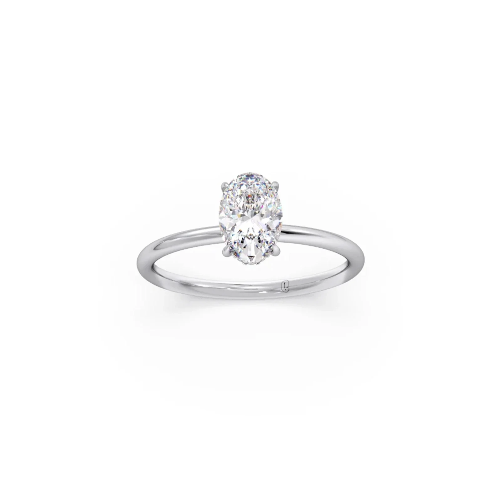 Classic Oval Shape Diamond Ring with Sleek Band - Image 12