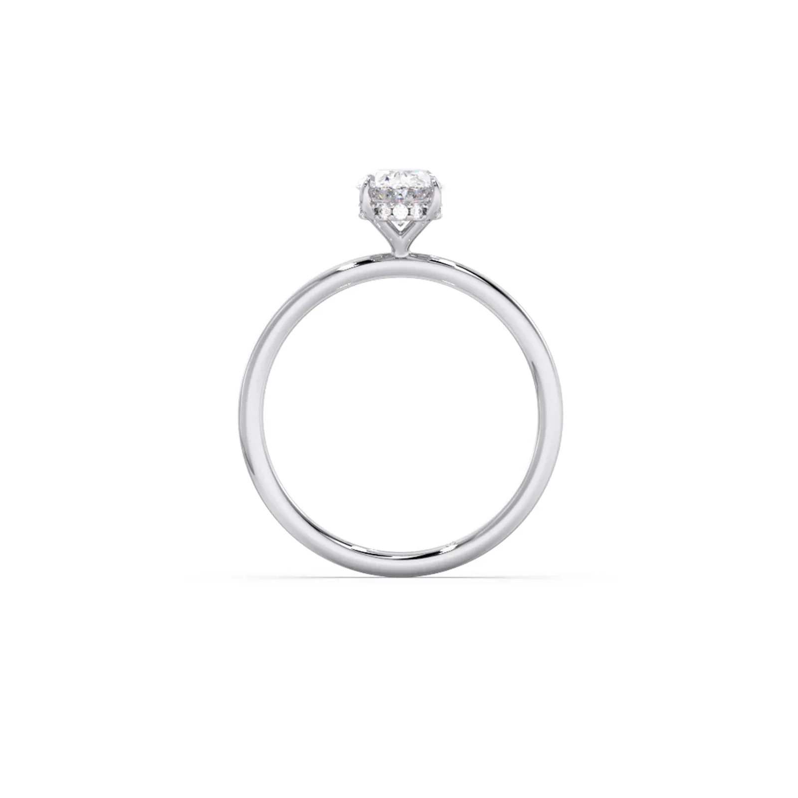 Classic Oval Shape Diamond Ring with Sleek Band - Image 13
