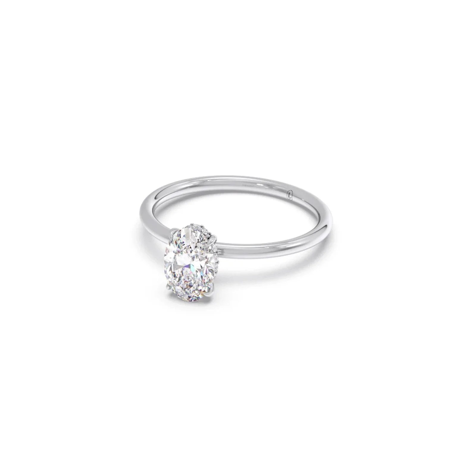 Classic Oval Shape Diamond Ring with Sleek Band - Image 14