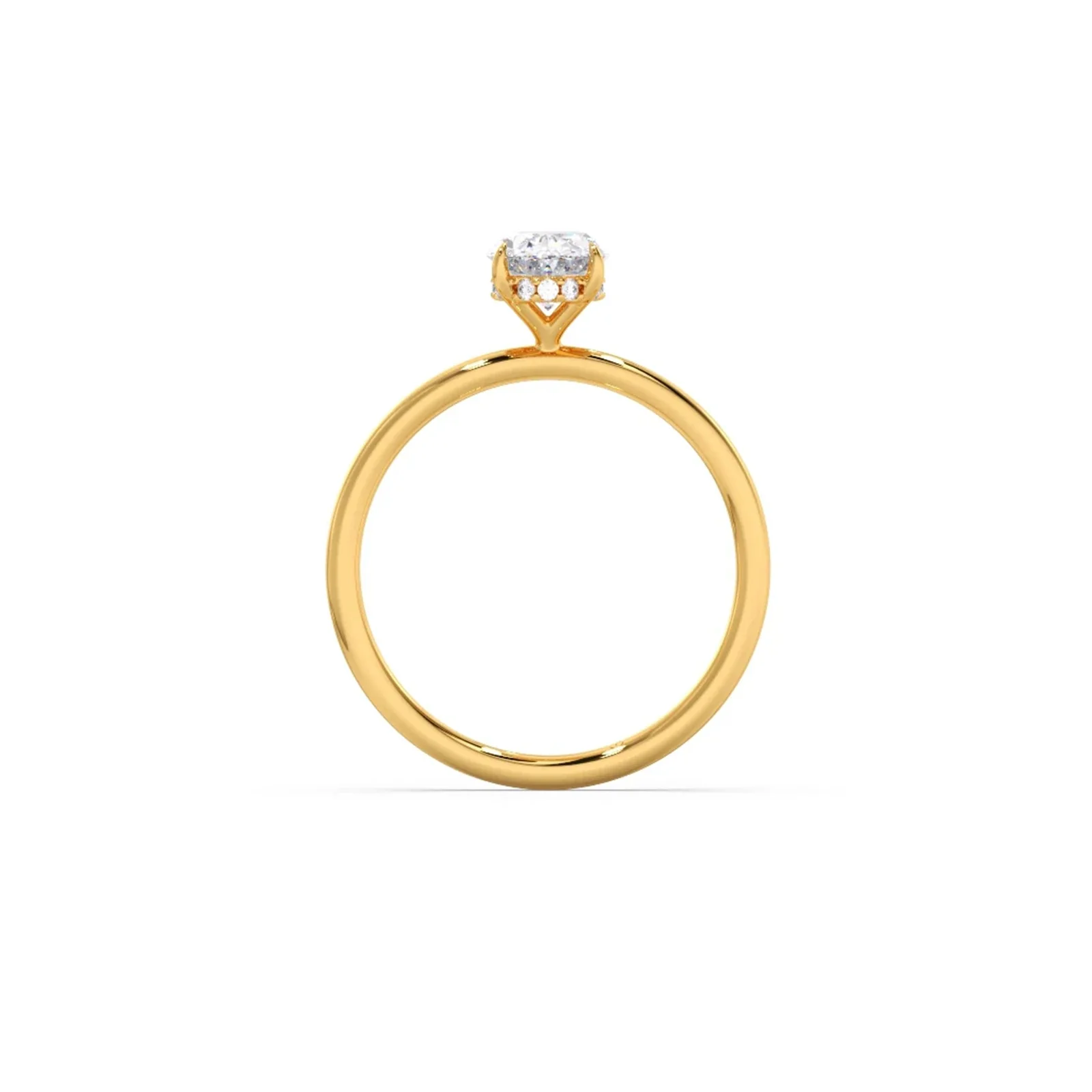 Classic Oval Shape Diamond Ring with Sleek Band - Image 5
