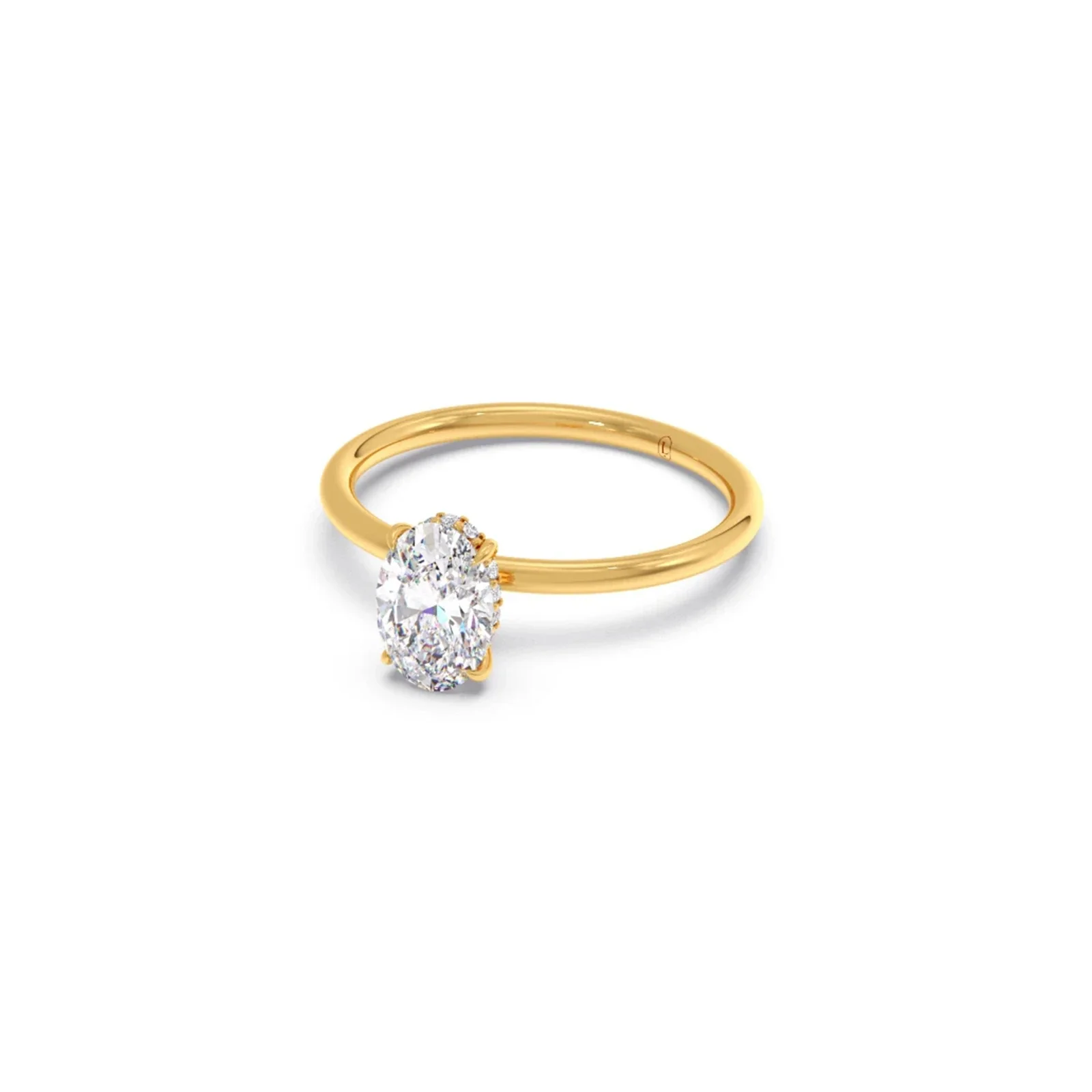 Classic Oval Shape Diamond Ring with Sleek Band - Image 6