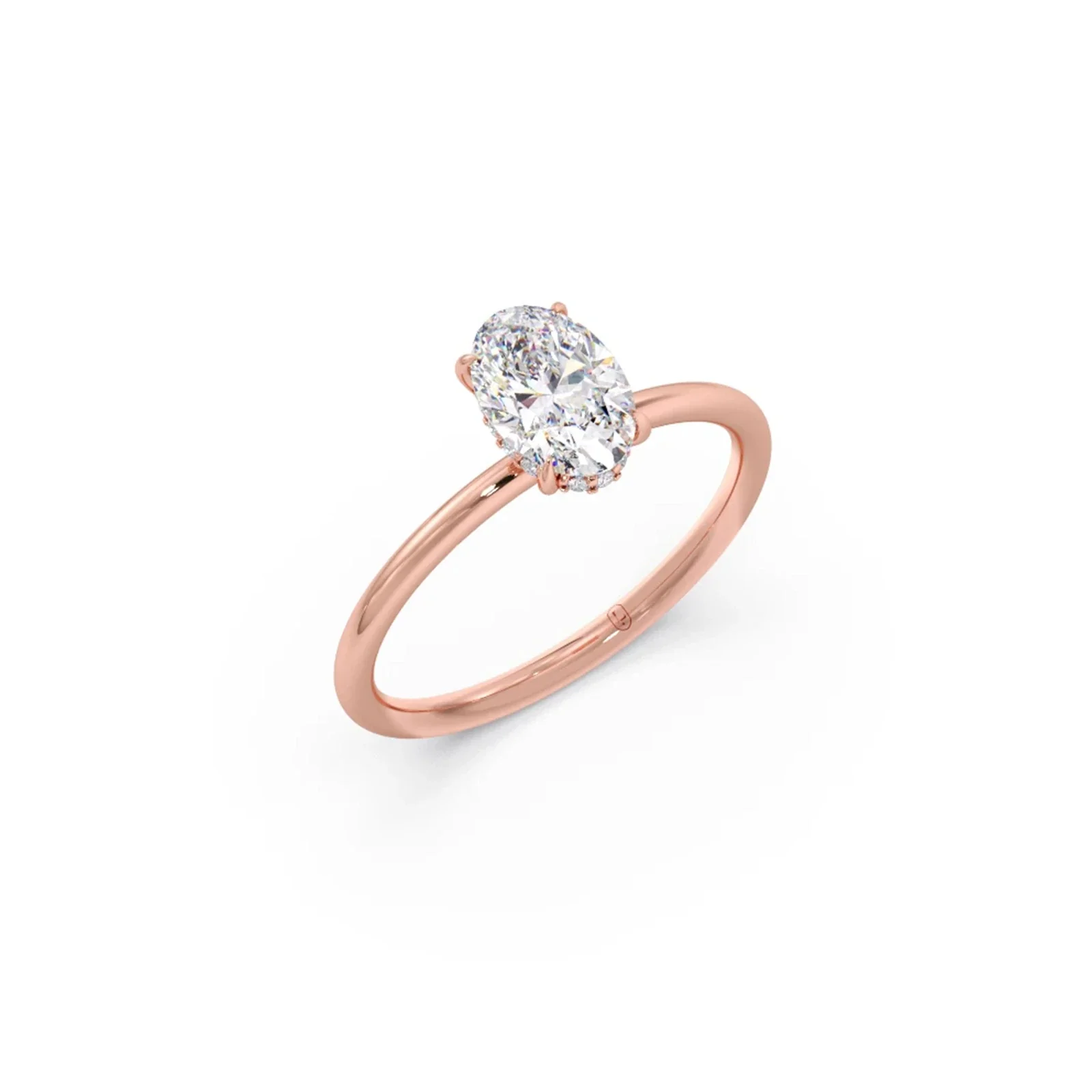 Classic Oval Shape Diamond Ring with Sleek Band - Image 7