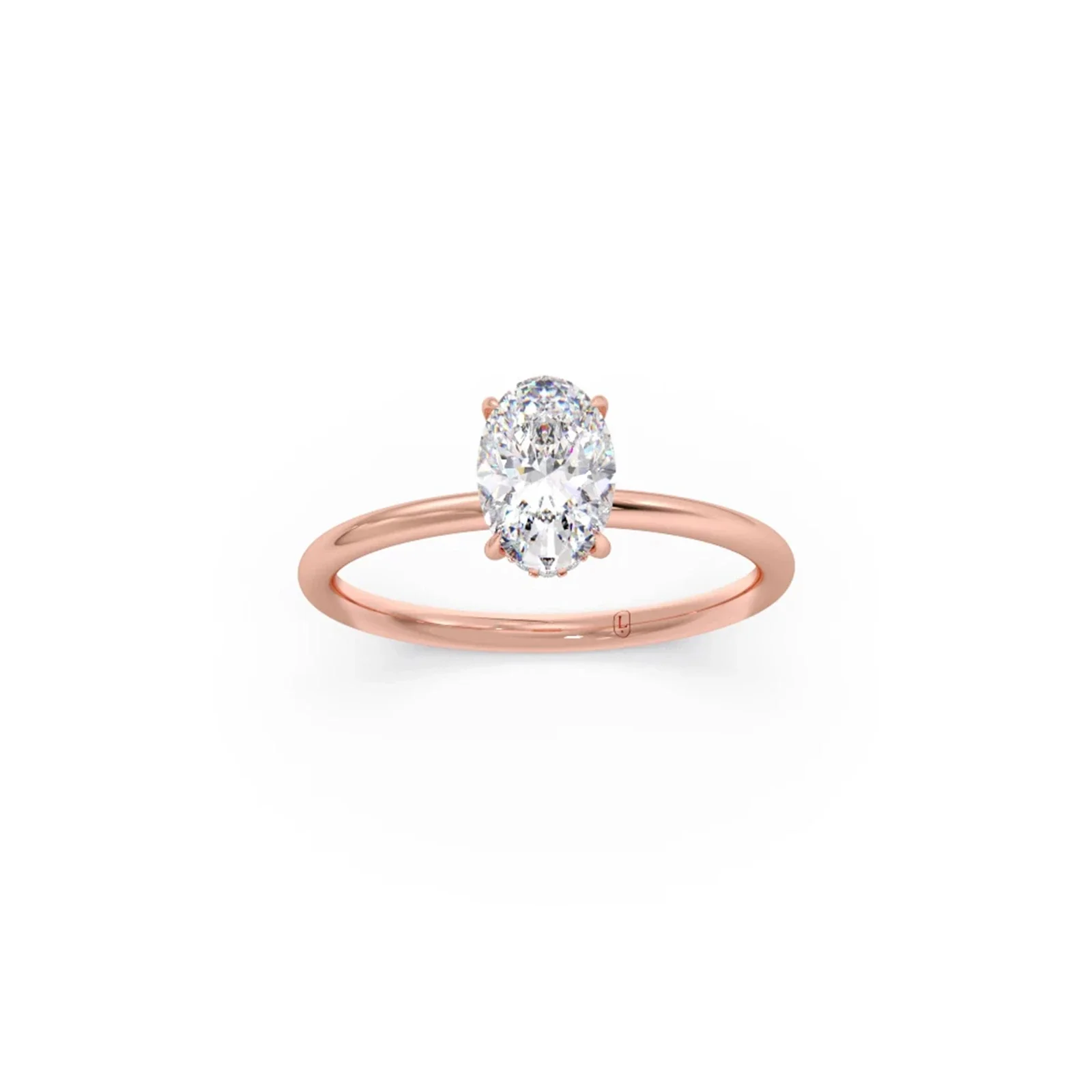 Classic Oval Shape Diamond Ring with Sleek Band - Image 8