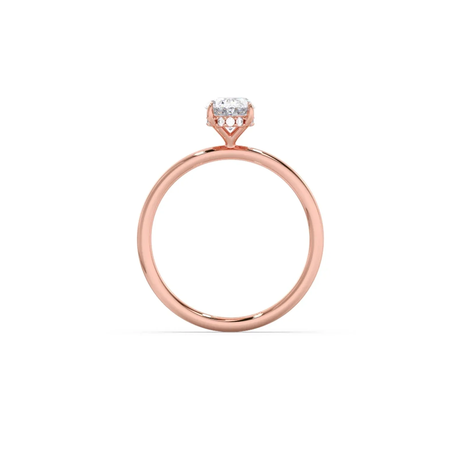 Classic Oval Shape Diamond Ring with Sleek Band - Image 9