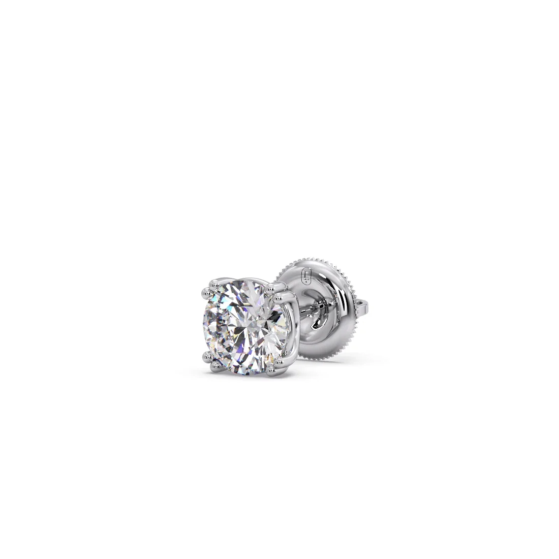 Classic Round Solitaire Stud Earrings - 1.80 Cts - Image 10