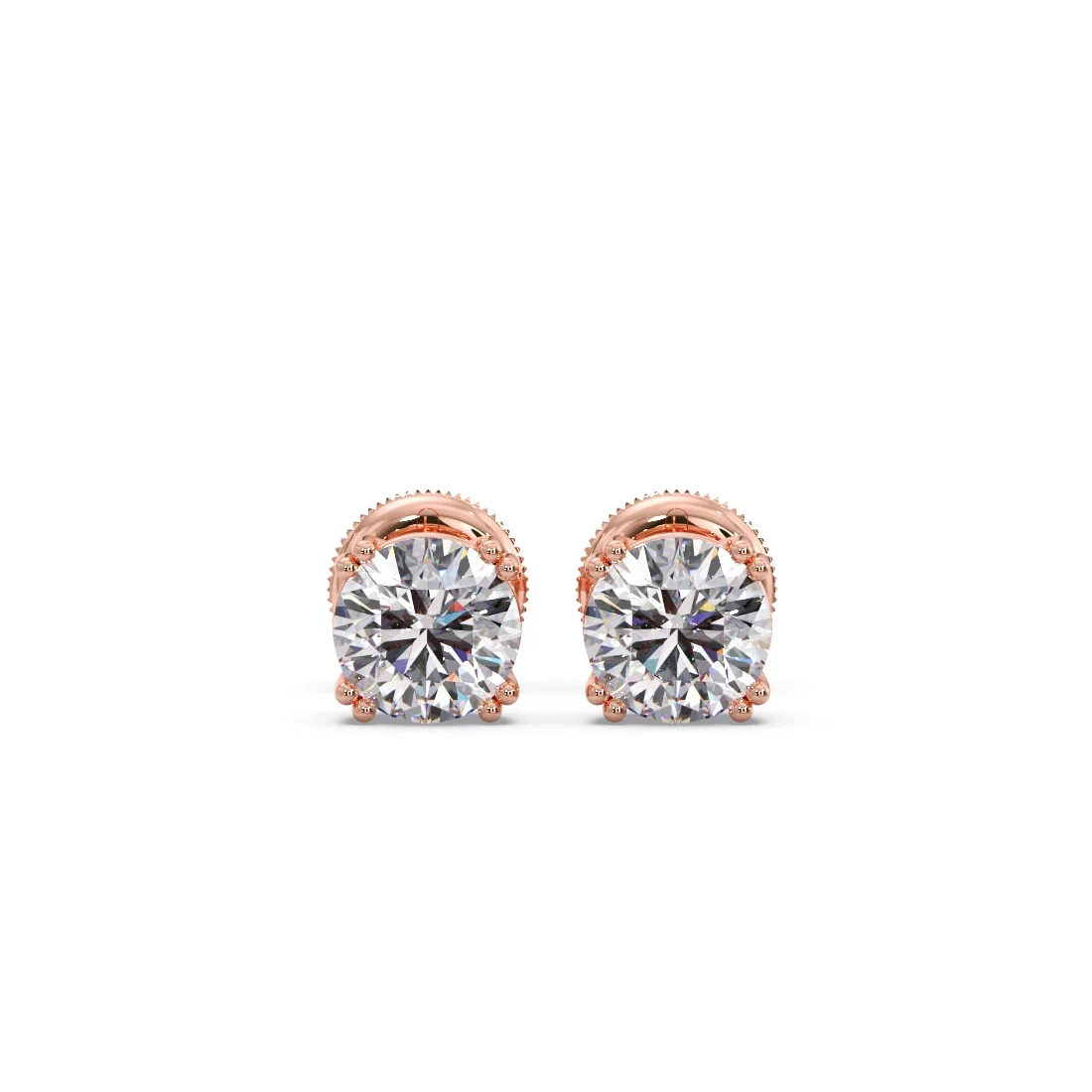 Classic Round Solitaire Stud Earrings - 1.80 Cts - Image 8