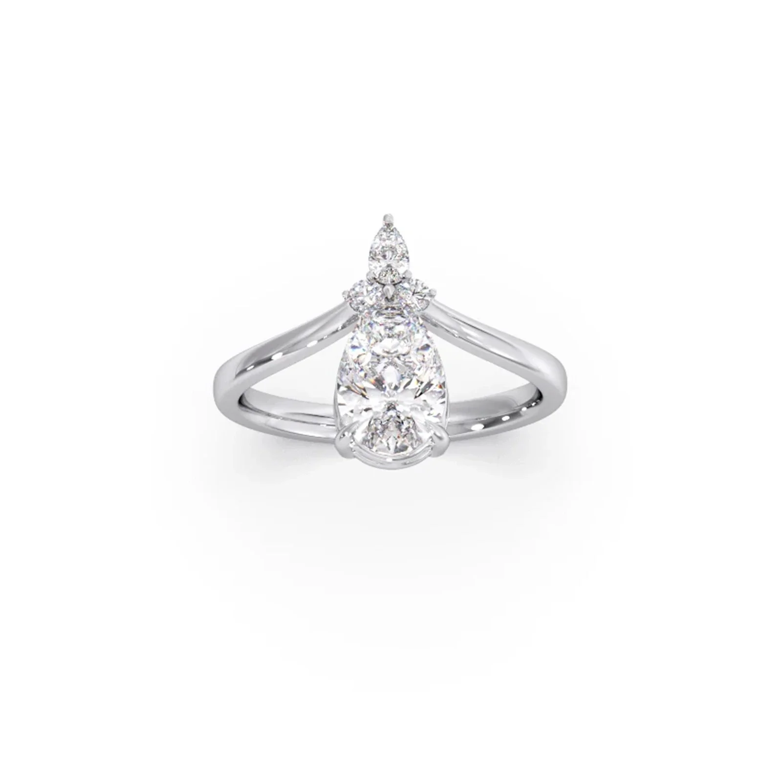 Comet Pear Round Stylized Ring - Image 10