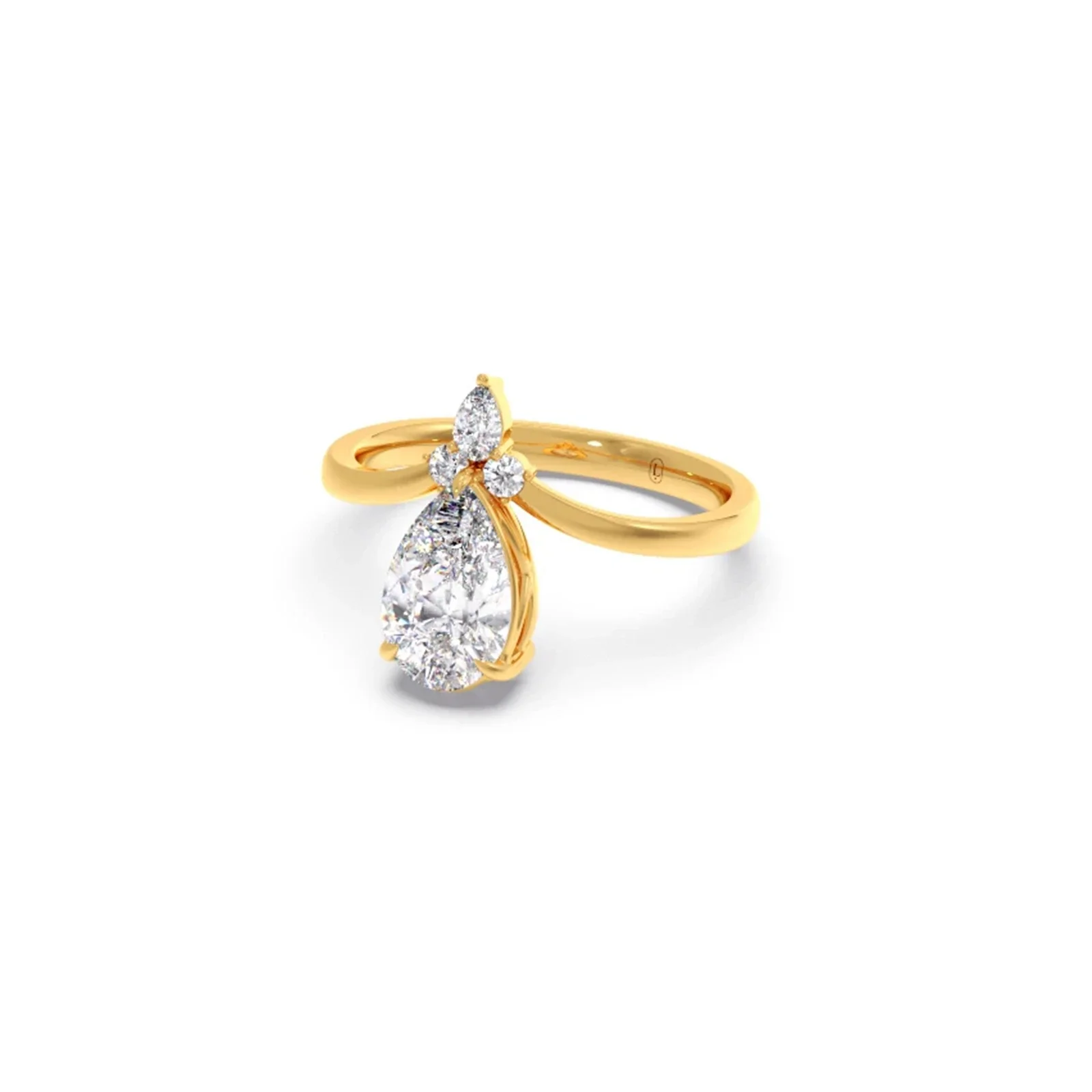 Comet Pear Round Stylized Ring - Image 4
